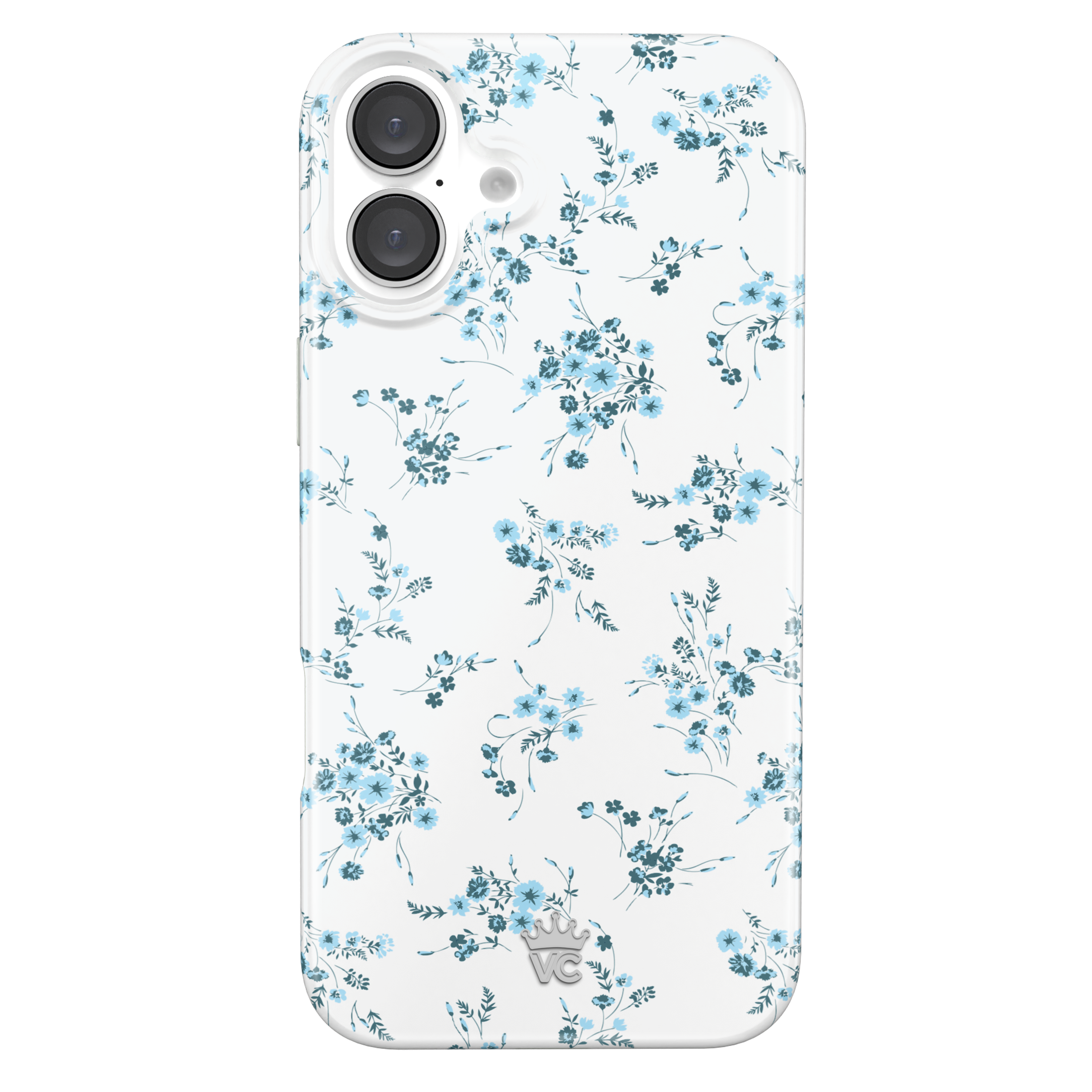 French Blue Floral iPhone Case - Elegant Flower Design Protective Cover for iPhone 13/14/15 - Perfect for Women, Girls & Fashion Lovers - Ideal for Daily Use, Travel & Gifts