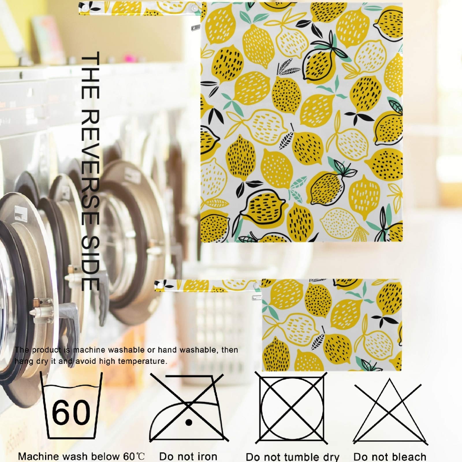 Visesunny Summer Lemon Print 2-Pack Wet Bags with Zippered Pockets - Reusable Washable Waterproof Storage for Travel, Beach, Pool, Daycare | Perfect for Swimsuits, Diapers, Gym Clothes & Toiletries Organization