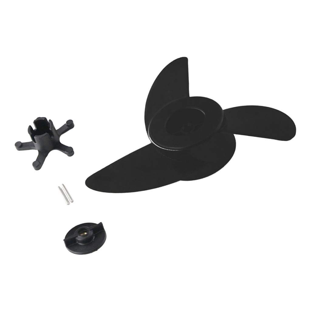 DYNWAVE High Strength Kayak Fishing Boat Propeller - Weedless 3-Blade Design for Smooth Performance - Durable Black Marine-Grade Propeller for Kayak Anglers | Perfect for Shallow Waters, Weedy Lakes and Saltwater Fishing Adventures