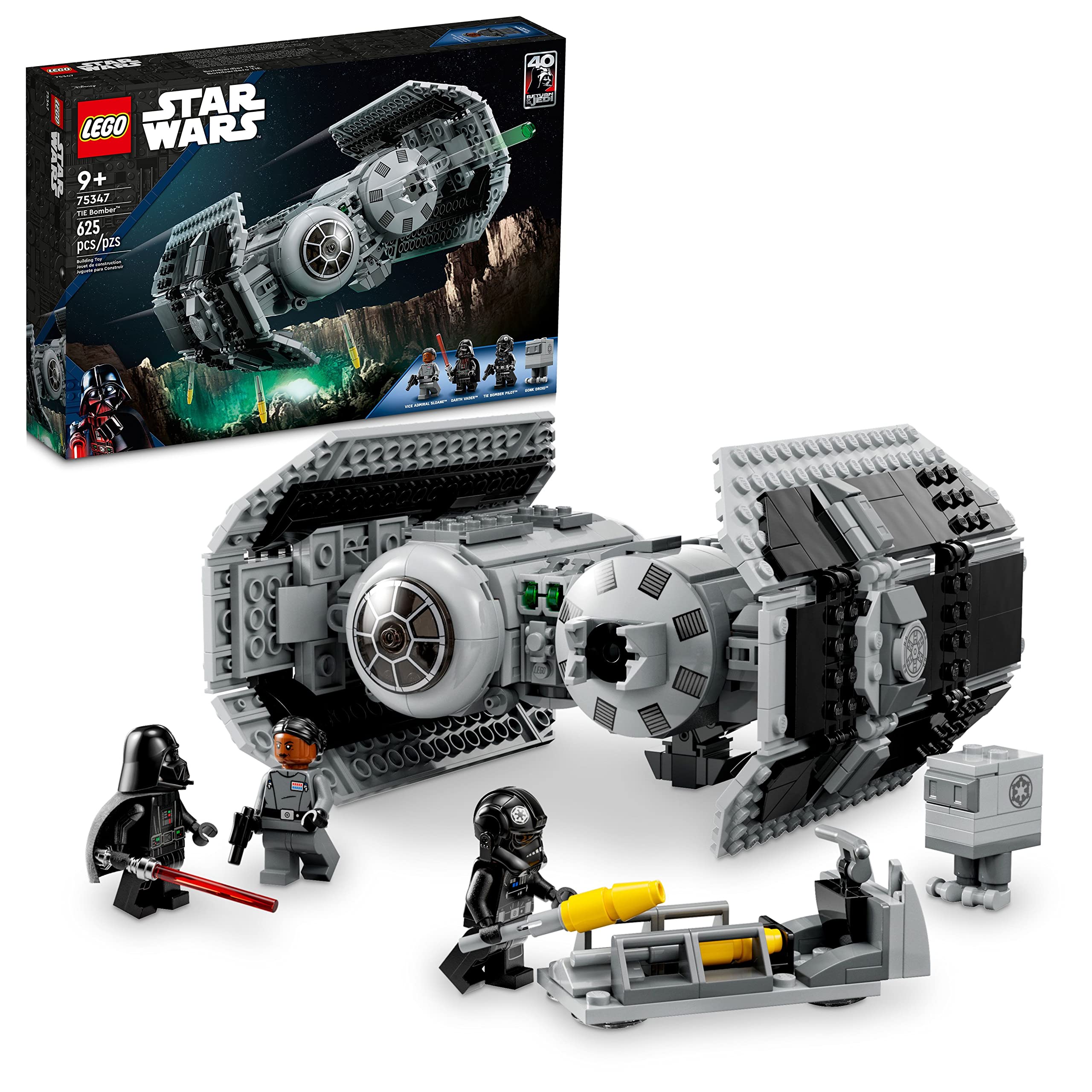 LEGO Star Wars TIE Bomber 75347 Building Kit - Collectible Star Wars Toy with Gonk Droid & Darth Vader Minifigure - Perfect Gift for 9 Year Olds - Build & Display for Star Wars Fans & Collectors