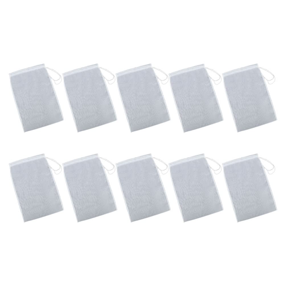 Reusable 10-Pack Nut Milk Bags with Drawstring - 30x20cm Fine Mesh Cotton Cheesecloth for Straining Almond Milk, Oat Milk, Cheese Making & Celery Juice - Perfect for Vegan, Dairy-Free & Homemade Recipes