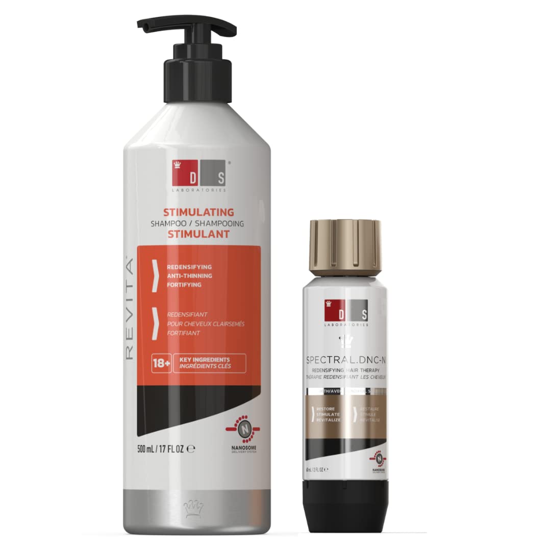 DS Labs Revita Shampoo & Spectral.DNC-N Hair Serum - Sulfate-Free Hair Thickening Shampoo & Hair Growth Treatment for Thinning Hair & Hair Loss | Clinically Proven Formula for Men & Women | Perfect for Daily Use & Scalp Care Routine