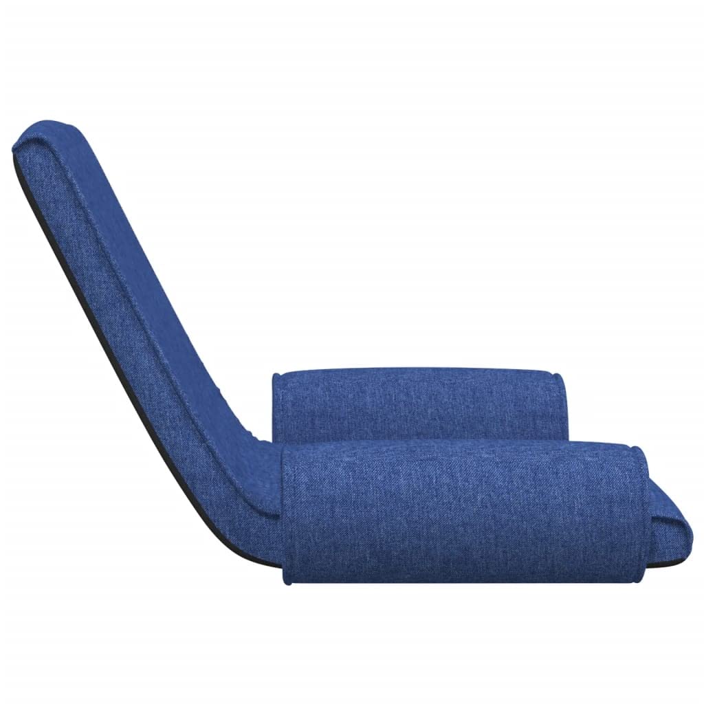 SKM Folding Floor Chair - Blue Fabric Padded Seat for Adults, Foldable Floor Sofa with Back Support, Comfortable Floor Seating for Living Room, Bedroom, Yoga & Meditation