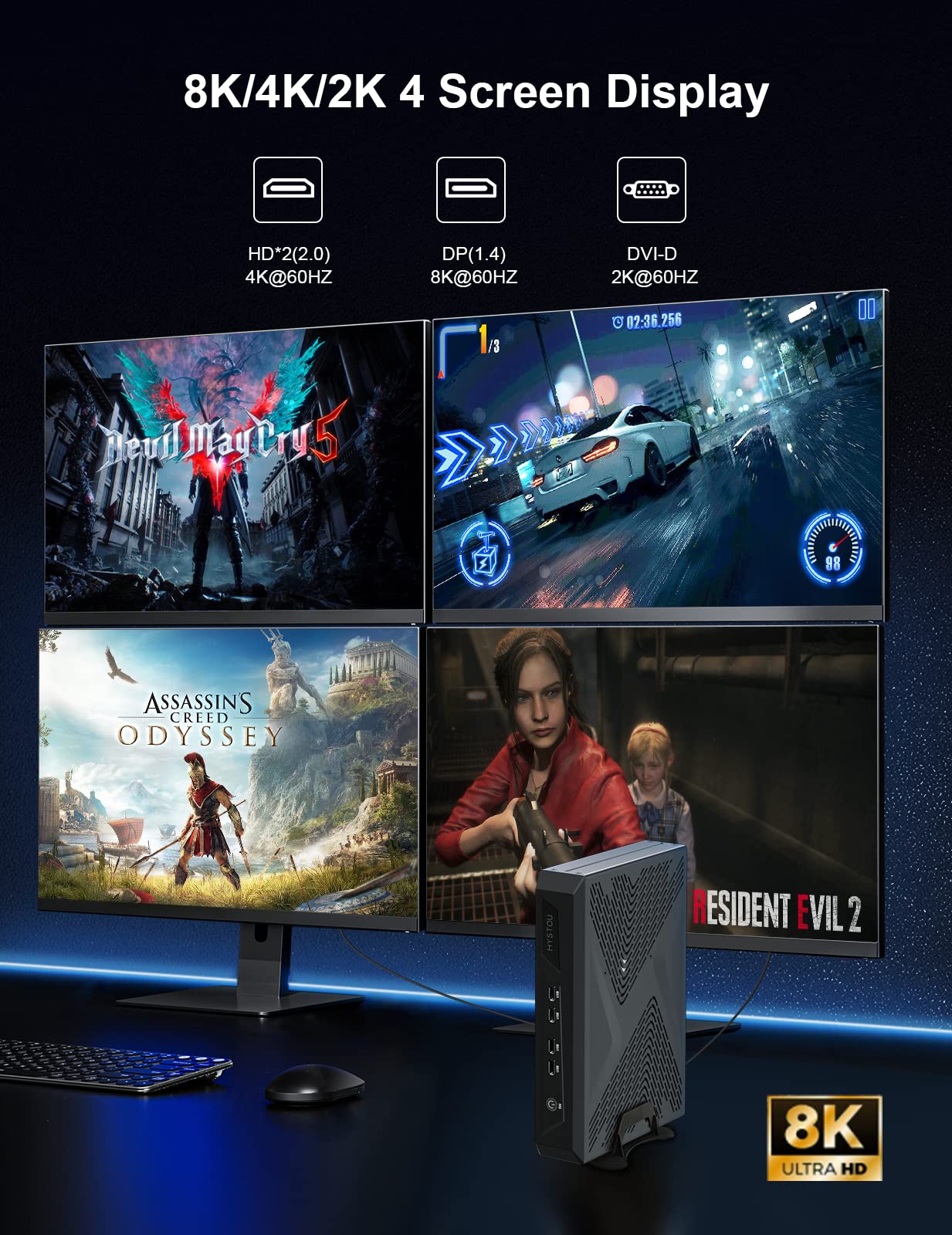 HYSTOU Mini Gaming PC with Intel Core i7-12700F, 32GB DDR4 RAM, 1TB NVMe SSD, GTX 1650 GPU - 12th Gen Windows 11 Pro Mini Computer, WiFi 6 & BT 5.2, Quad Display Output - Perfect for Esports, Streaming & Home Office Setup