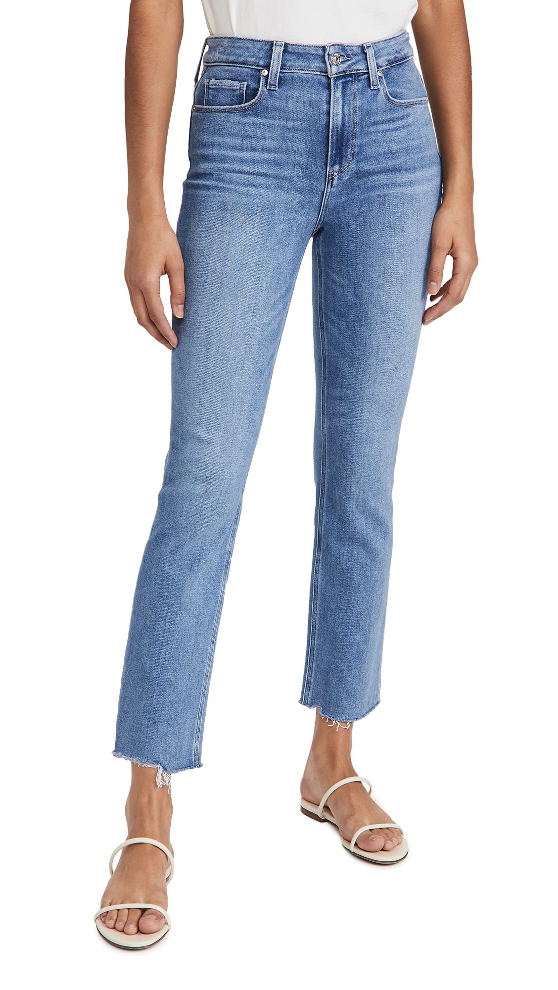 PAIGE Women's Cindy High Rise Skinny Jeans with Raw Hem - Stretch Denim for Casual Wear & Everyday Outfits