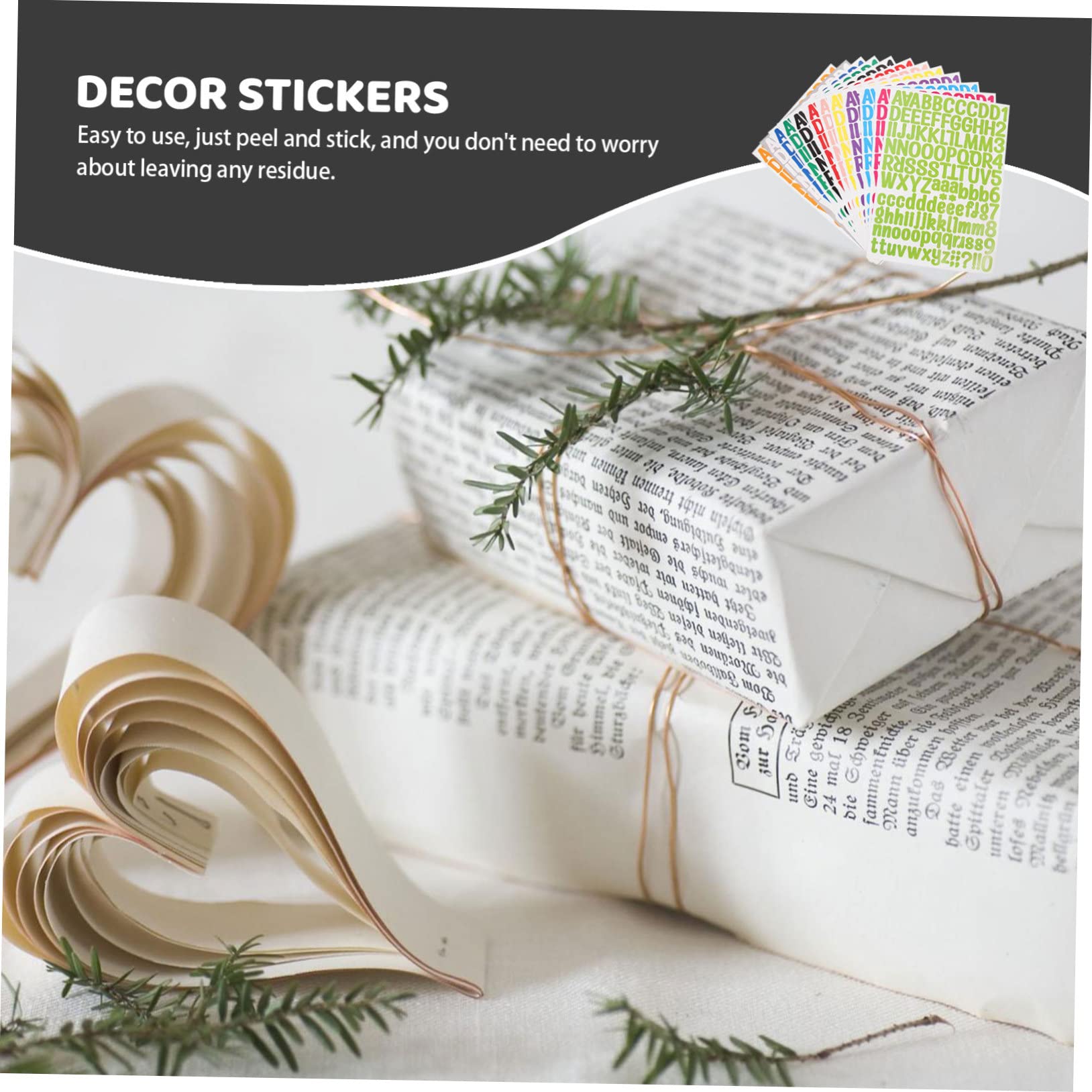 STOBOK 48 Sheets Alphabet Letter Stickers - Waterproof Vinyl Decals for Laptops, Computers, Notebooks - A-Z Letters & 0-9 Numbers - Perfect for School Projects, DIY Crafts, Office Organization & Personalizing Devices