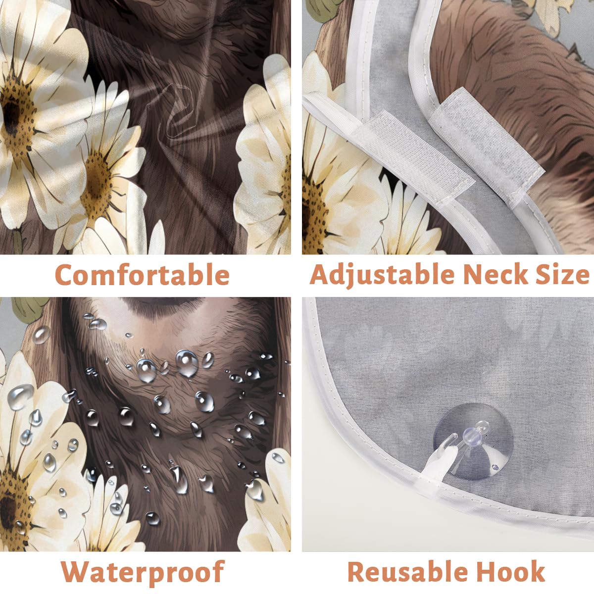 Sloth Watercolor Pattern Beard Shaving Bib for Men - Waterproof Makeup & Hair Dye Apron, Barber Cape for Haircut & Beard Trimming - Sink Hair Catcher & Styling Tool - Perfect for Home Grooming, Salon Use & Gift Giving