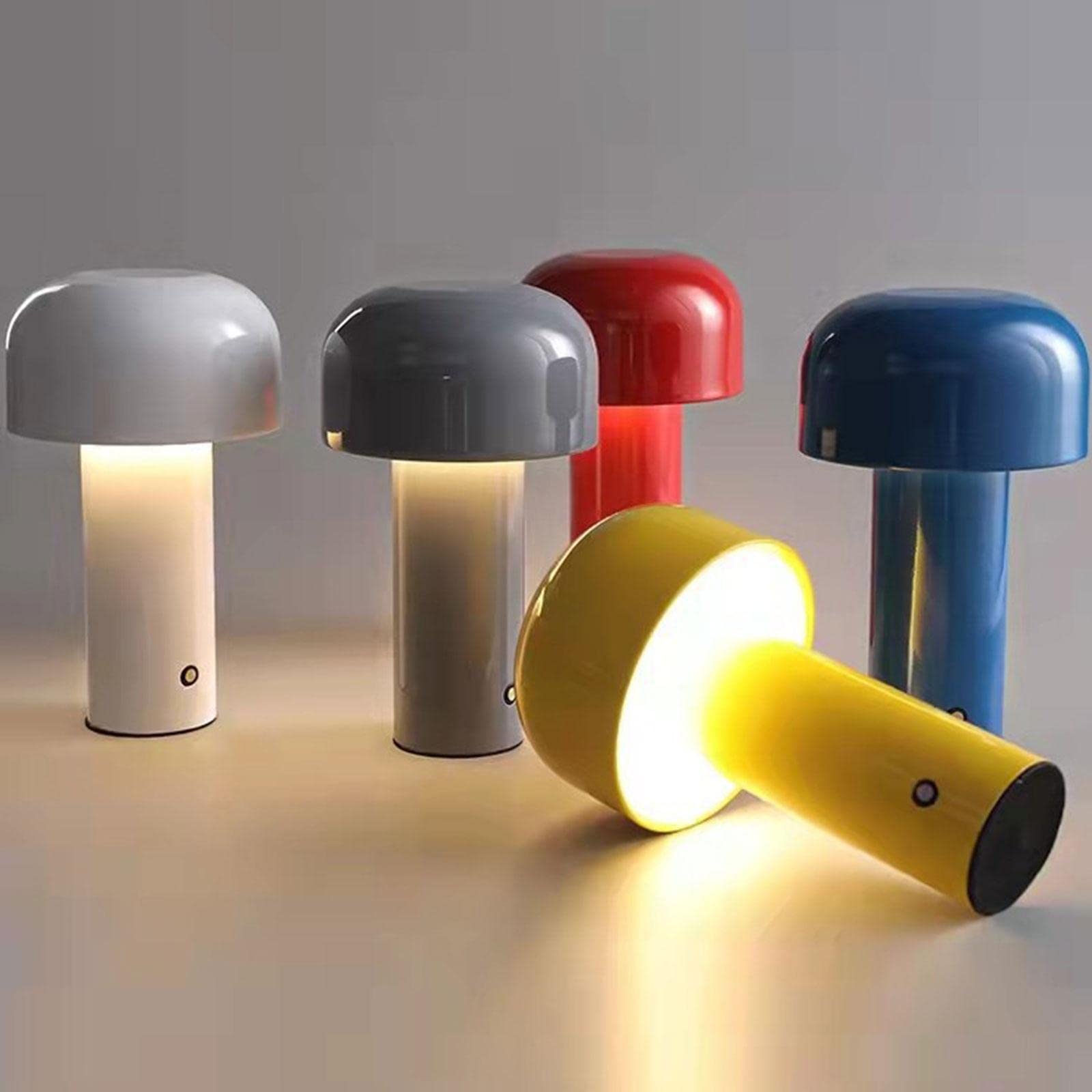 SXRC Mushroom Table Lamp - USB Rechargeable LED Night Light with Touch 3-Way Dimming, Portable Bedside Lamp for Bedroom, Living Room, Home Decor - Perfect for Reading, Relaxing & Creating Cozy Ambience (1 Pack)