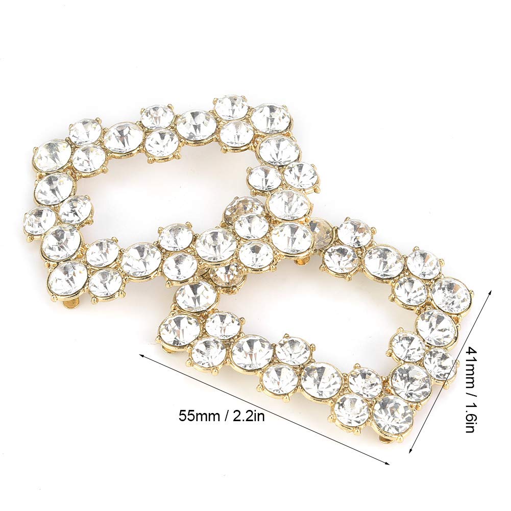 **Elegant Rhinestone Crystal Shoe Buckles - 2pcs Shining Metal Shoe Clips for Wedding & Bridal Shoes | Perfect for Bridesmaids, Prom, and Formal Events**