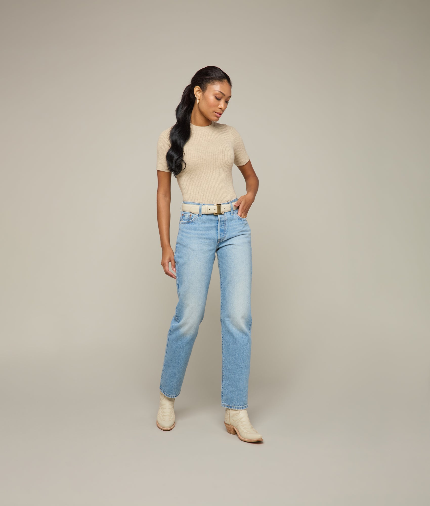 Catherine Top - Soft Oatmeal Color Women's Blouse for Casual Wear & Office Outfits | Trendy & Comfortable