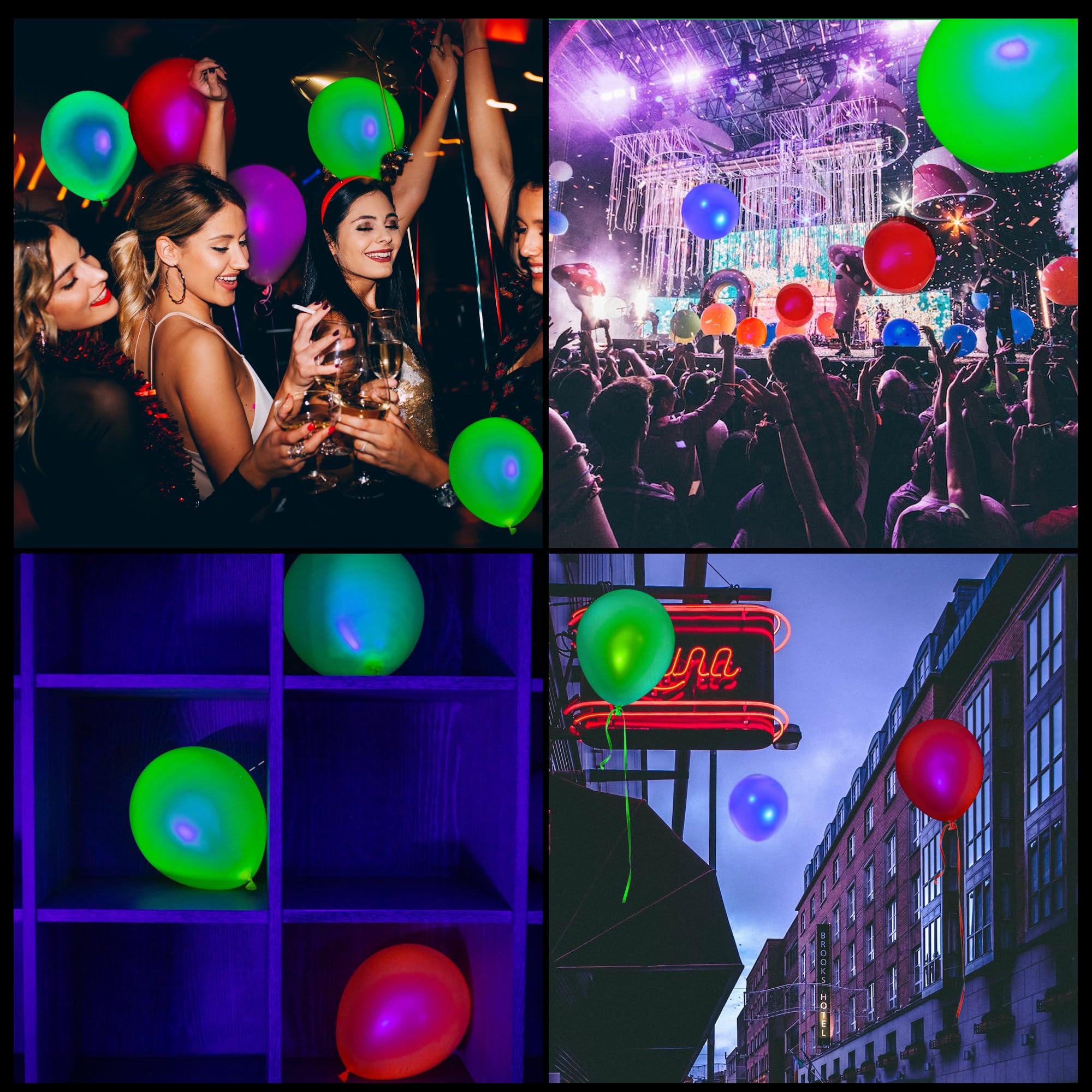 100 Pcs UV Neon Balloons - Blacklight Reactive Fluorescent Party Balloons for 80s Theme, Birthday, Wedding, Glow Party | Glow in the Dark Decorations for Night Events, Raves & Club Parties