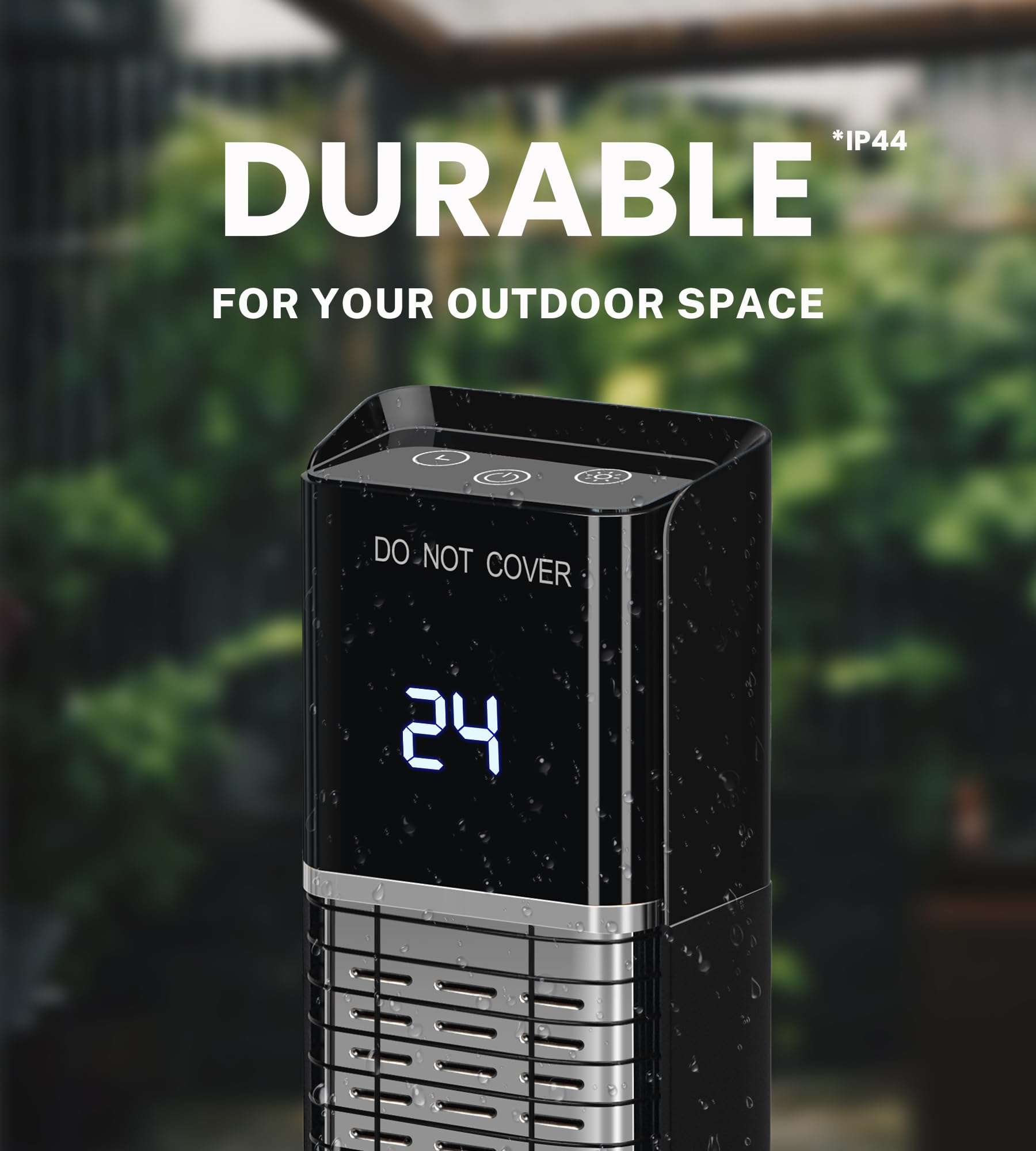 1500W Electric Patio Heater with Remote Control - 3 Adjustable Heat Levels, 24H Timer & Carbon Fiber Heating Tube - Overheat & Tip-Over Protection - Indoor/Outdoor Space Heater for Backyard, Garage, Deck & Camping - Perfect for Winter Gatherings & Outdoor Dining