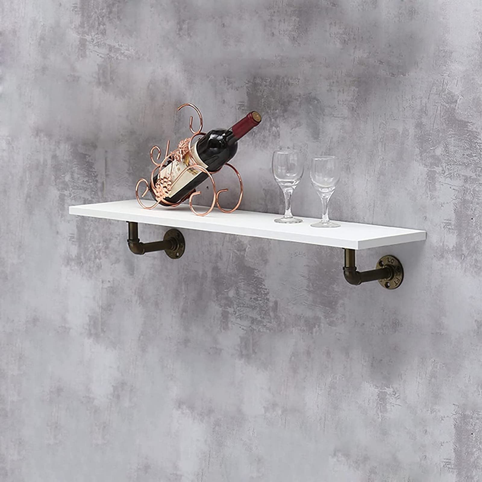 Industrial Pipe Floating Shelf - Rustic Wood Wall Mounted Bookshelf for Home Decor, 30cm - Perfect for Living Room, Bedroom & Office Storage & Display