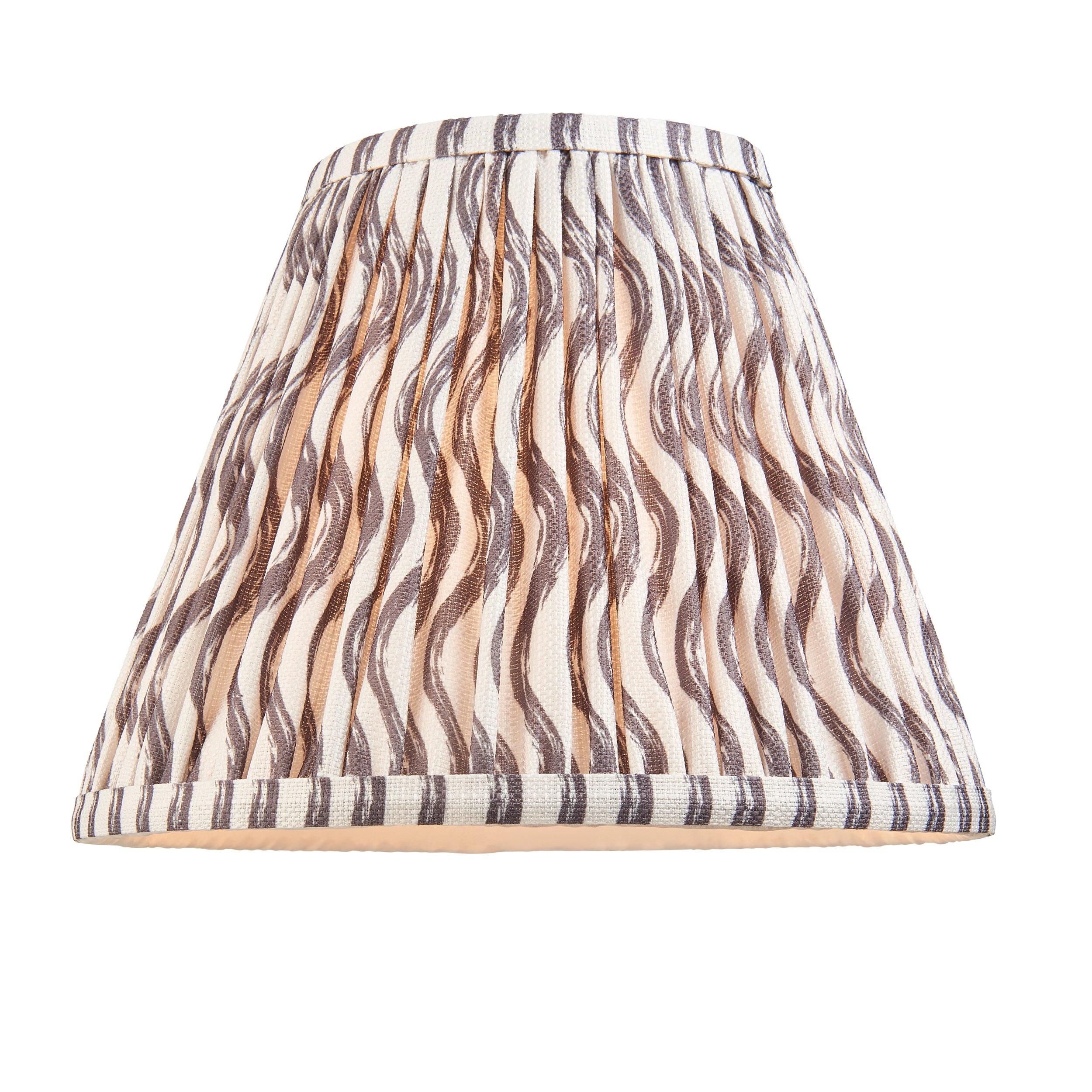 Bobble Ceramic Table Lamp with Ripple Design - 25cm Pearl Grey Shade for Bedroom, Living Room & Office Decor