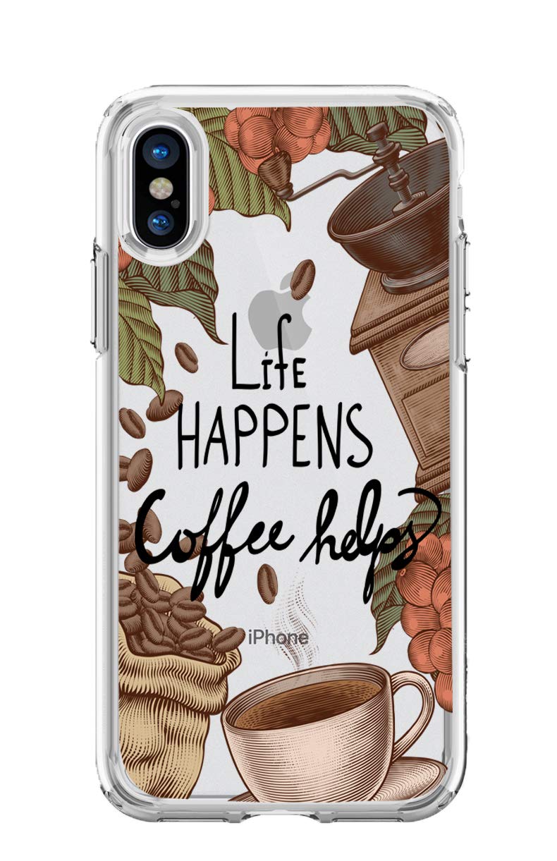Shark Compatible iPhone Xs MAX Clear Case - Durable Protective Cover for Coffee Lovers, Perfect for Everyday Use, Travel & Work