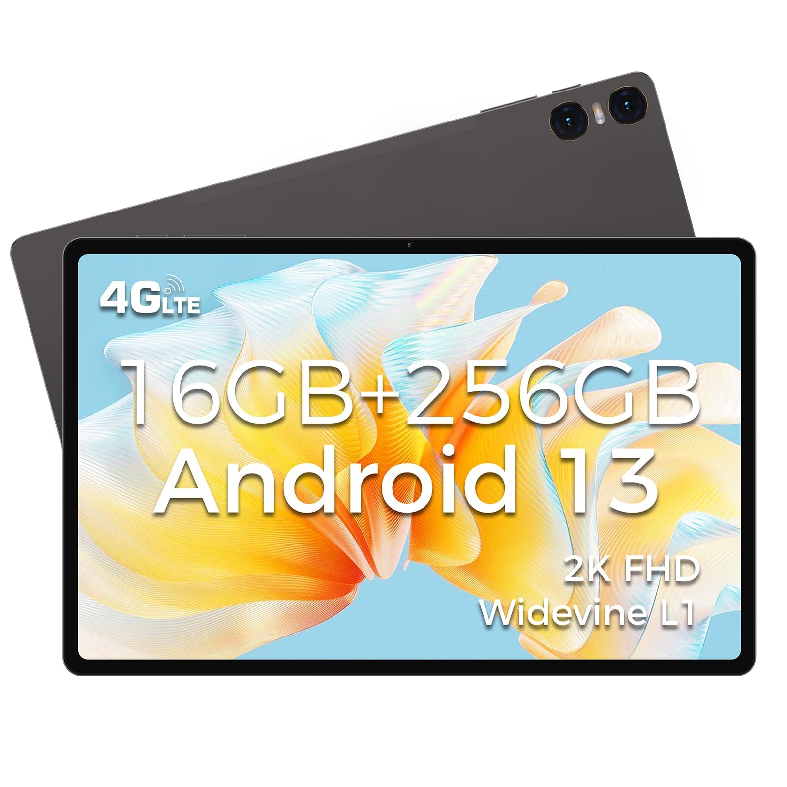 TECLAST T40Air 10.4 Inch Android Tablet - 256GB Storage, Unisoc T616 CPU, 2K FHD Display, 5G WiFi & 4G LTE SIM Support, 13MP Dual Camera - Perfect for Work, Study and Entertainment