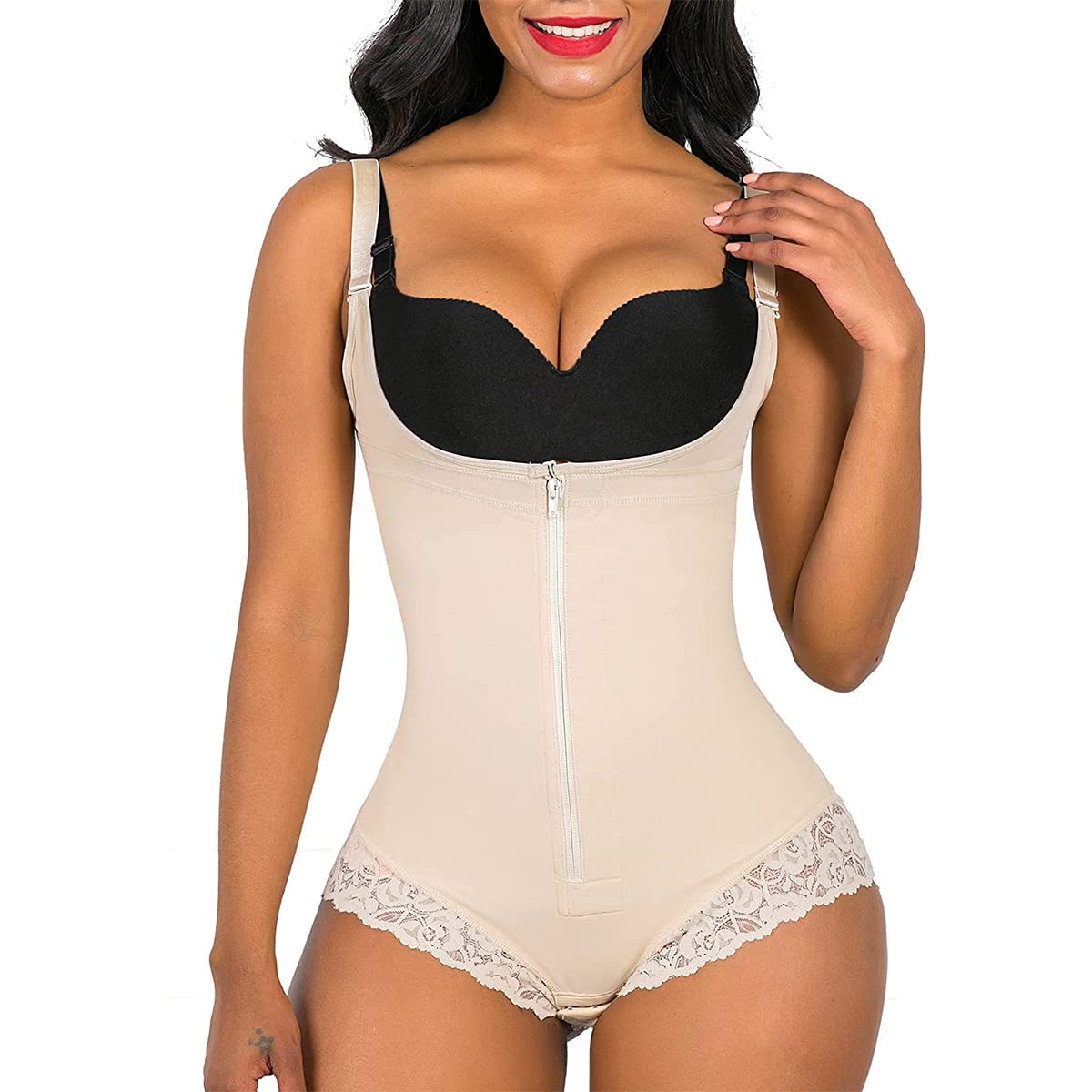 Shymay Women's Tummy Control Shapewear - Colombian Fajas Body Shaper Open Bust Bodysuit for Slimming & Waist Training | Perfect for Dresses, Workouts & Special Occasions