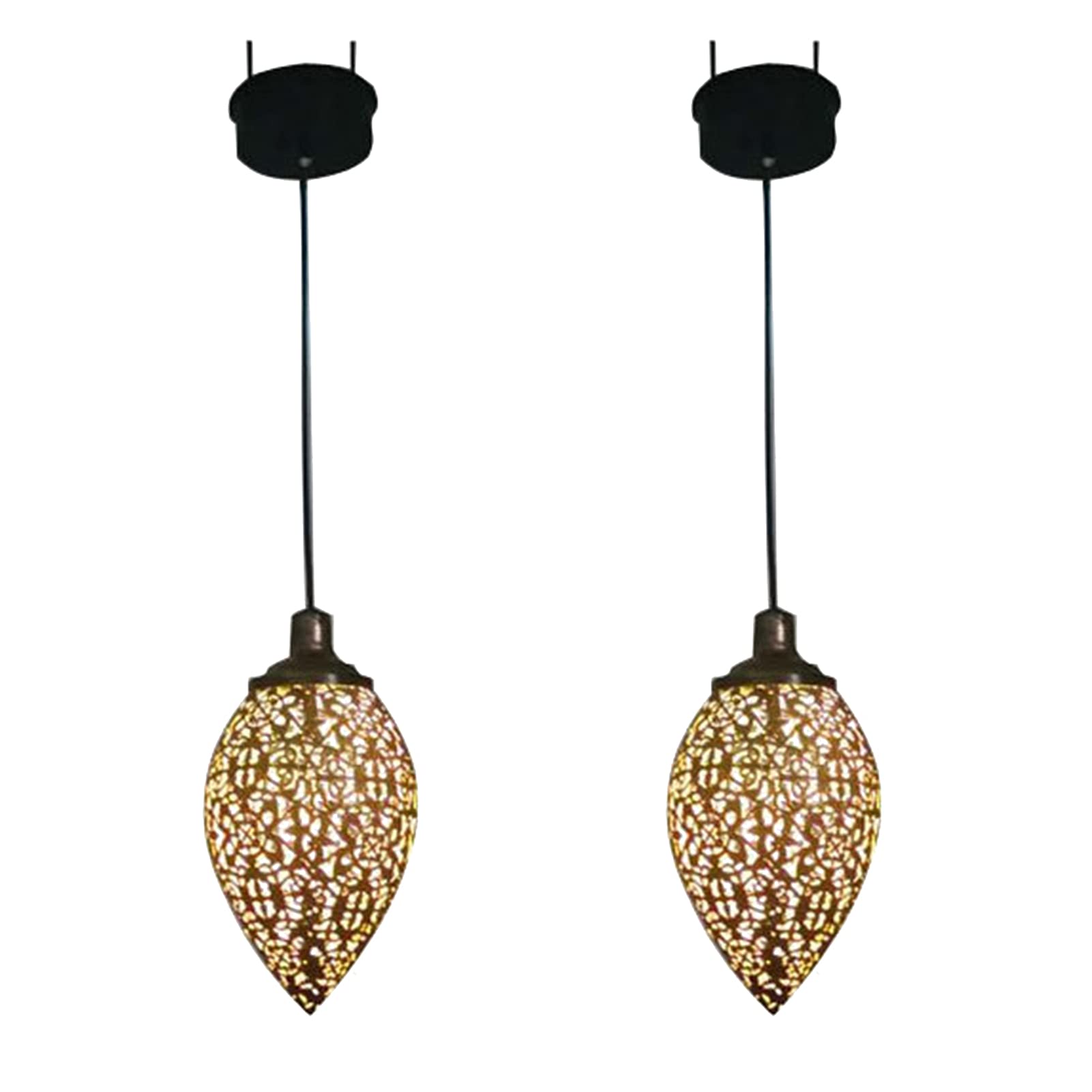 2 Pack Solar Lantern Outdoor Lights - Waterproof LED Hanging Solar Lights with Wrought Iron Hollow Design for Garden, Patio, Pathway, Yard & Camping (Warm White) | Perfect for Backyard Decor, Evening Gatherings & Outdoor Lighting