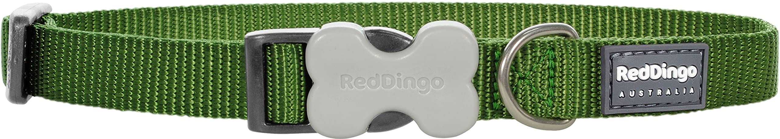 Red Dingo Classic Dog Collar - Small Green Pet Collar for Small Dogs | Durable Nylon Adjustable Collar for Daily Walks & Outdoor Adventures
