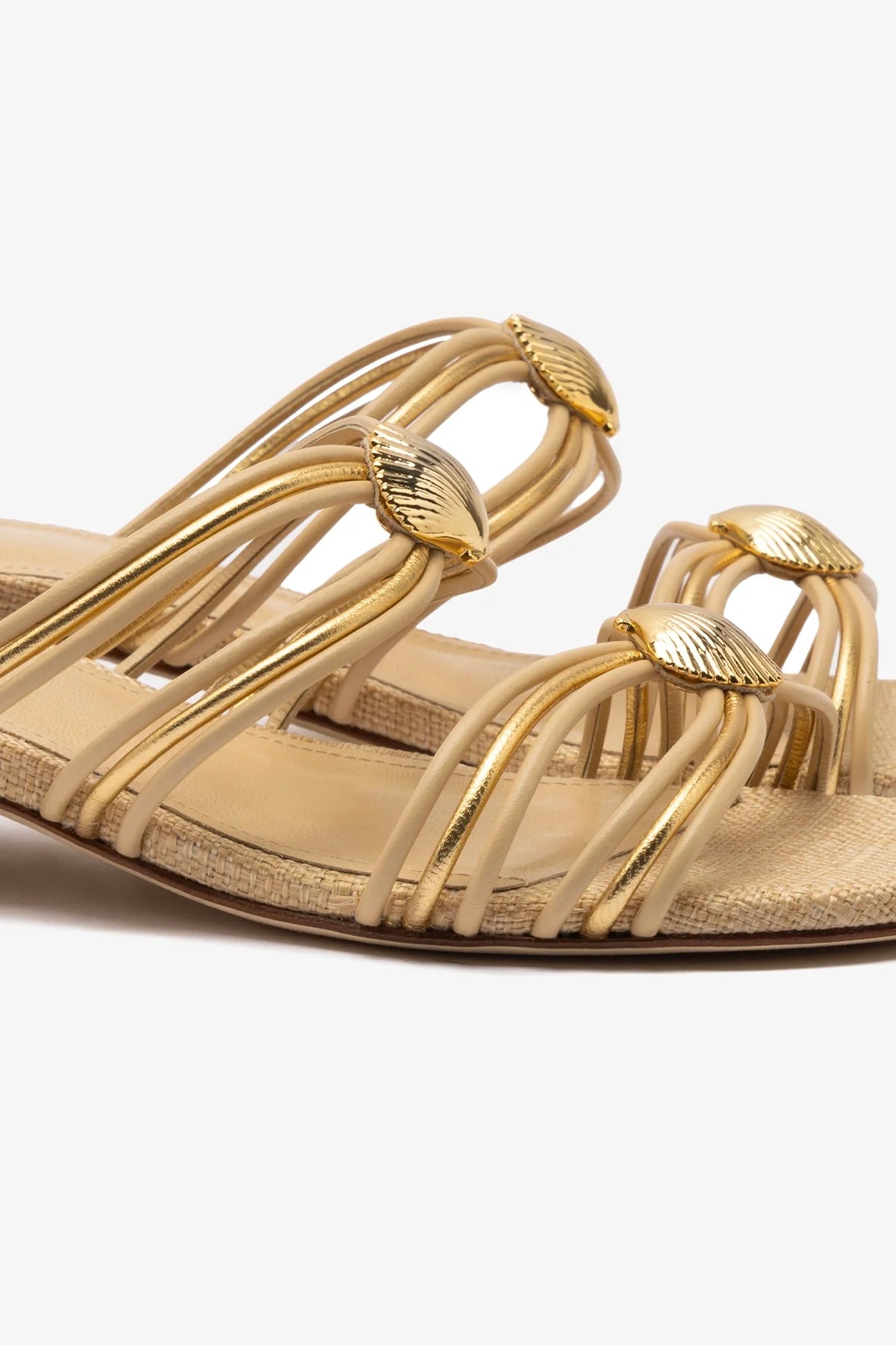 Shelly Flat Mule Sandals for Women - Beige Raffia Summer Slides - Comfortable House Shoes for Indoor/Outdoor Wear - Perfect for Beach, Pool, and Vacation
