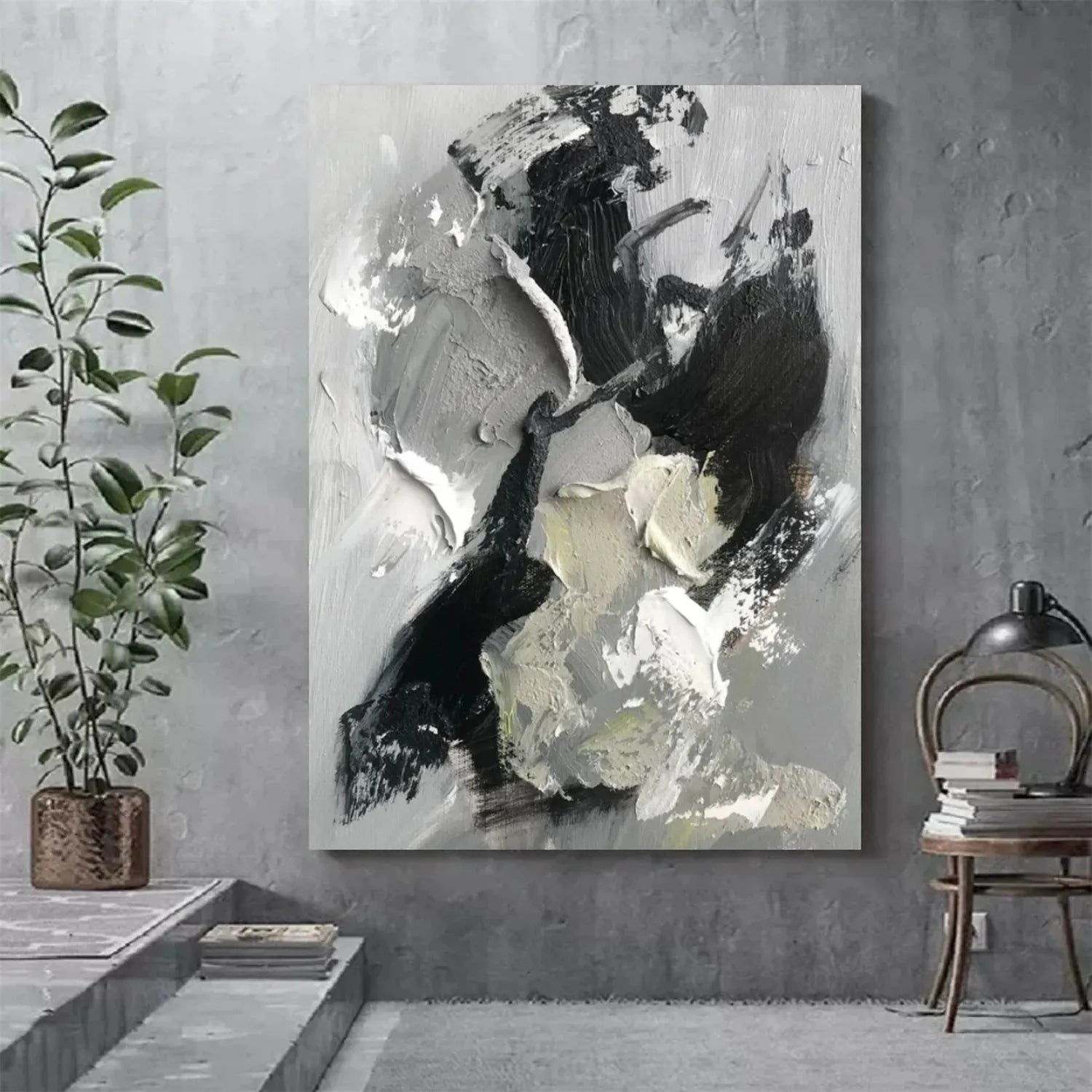 Abstract Painting #AB 154 - Modern Wall Art for Living Room, Bedroom & Office Decor | Handmade Canvas Artwork