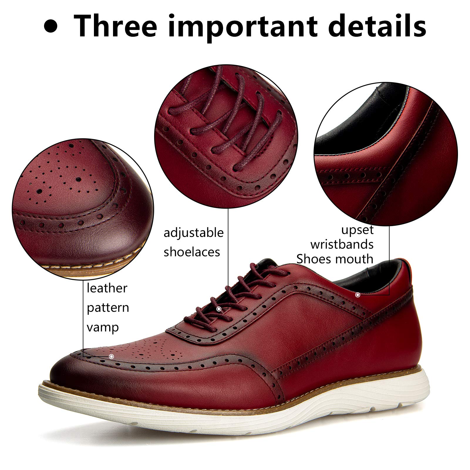 Meijiana Men's Oxford Dress Shoes - Lightweight Lace-Up Formal Shoes for Business & Wedding - Comfortable Office & Evening Wear
