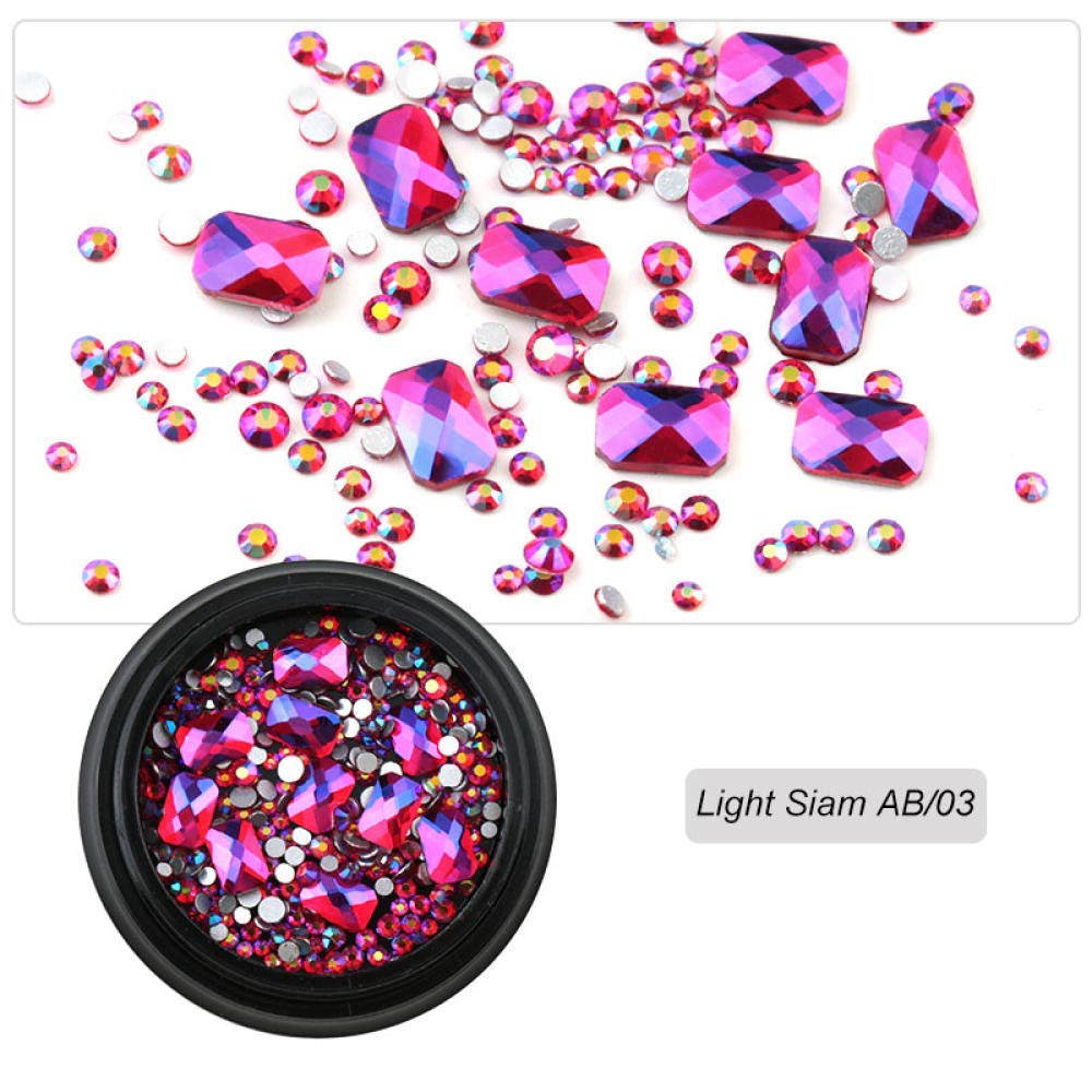 3D Crystal Glass Charm Fake Nails & Nail Art Accessories Kit - DIY Nail Tips with Mix Stones for Nail Design | Perfect for Parties, Weddings & Special Occasions