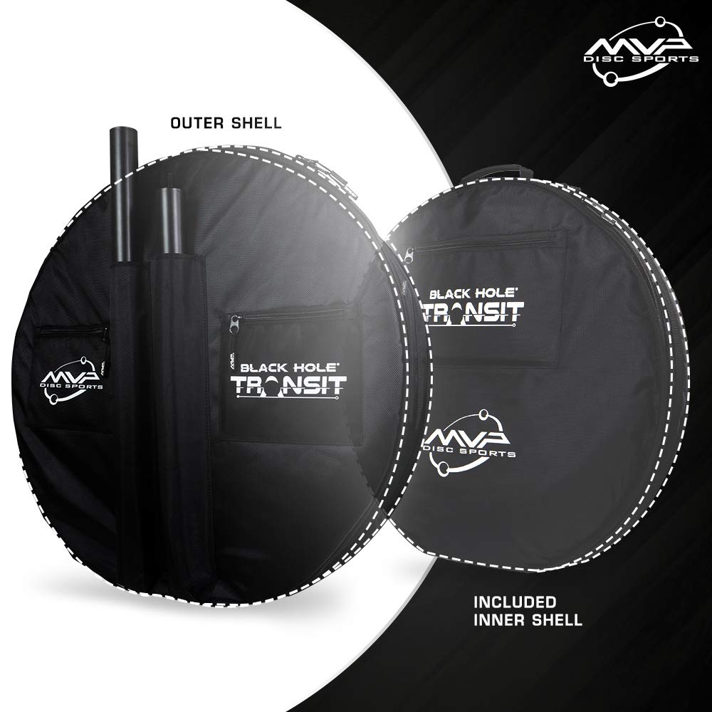 MVP Disc Sports Black Hole Lite Disc Golf Basket with Carry Bag - Portable Practice & Tournament Disc Golf Target for Backyard, Park, and Course Training