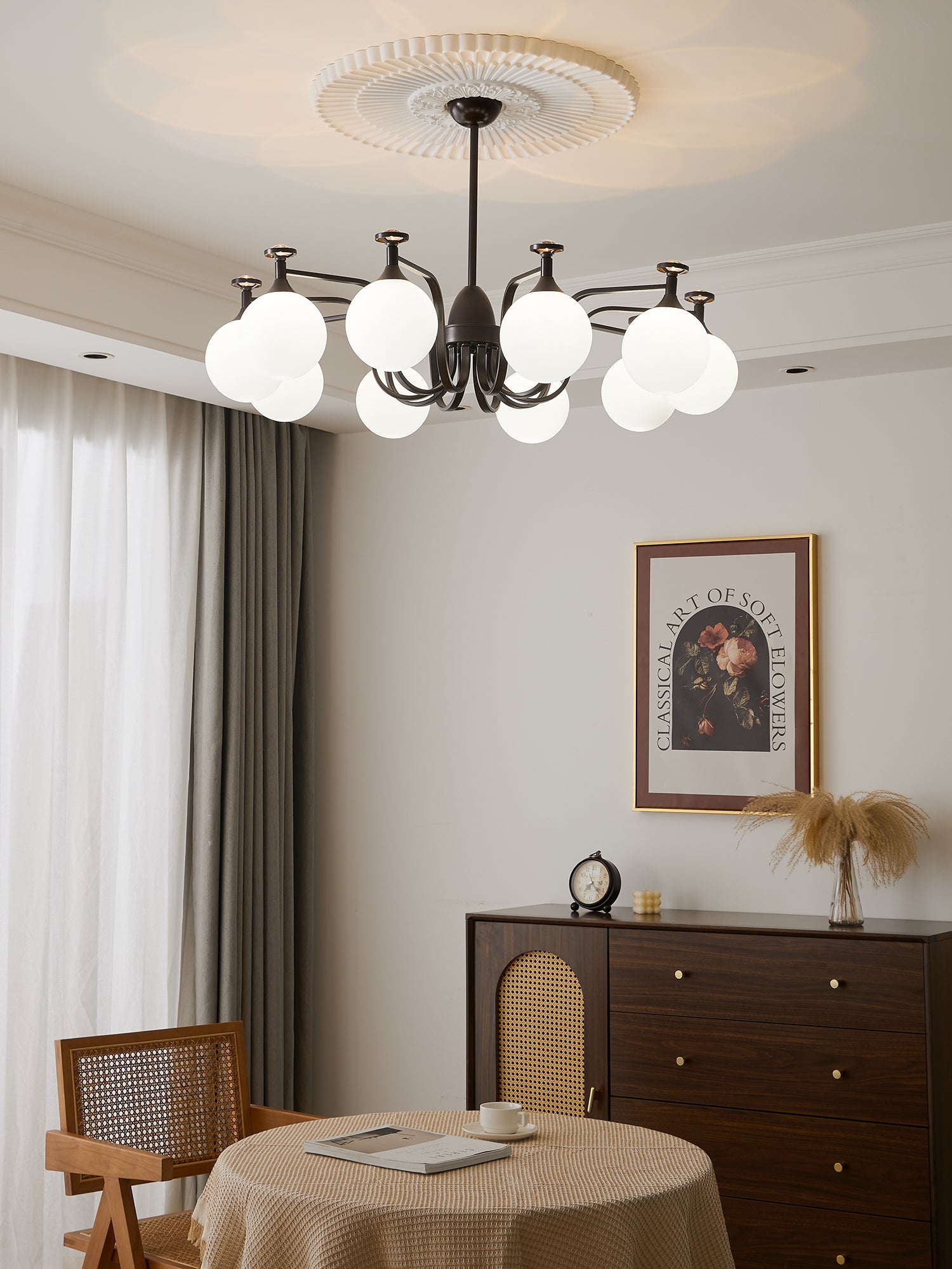 Isolde Crystal Chandelier - Elegant Modern Ceiling Light Fixture for Dining Room, Living Room & Bedroom | Dimmable LED Lighting for Home Decor