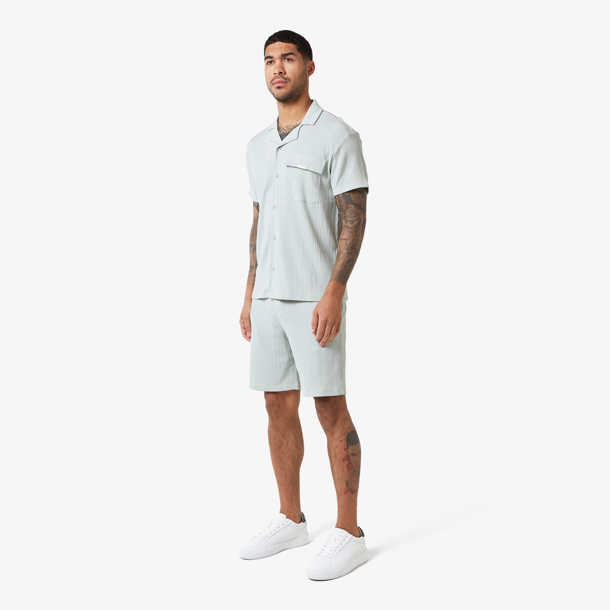 Crinkle Shorts for Women - Soft Dusky Mint High Waisted Casual Summer Shorts | Perfect for Beach, Vacation & Everyday Wear