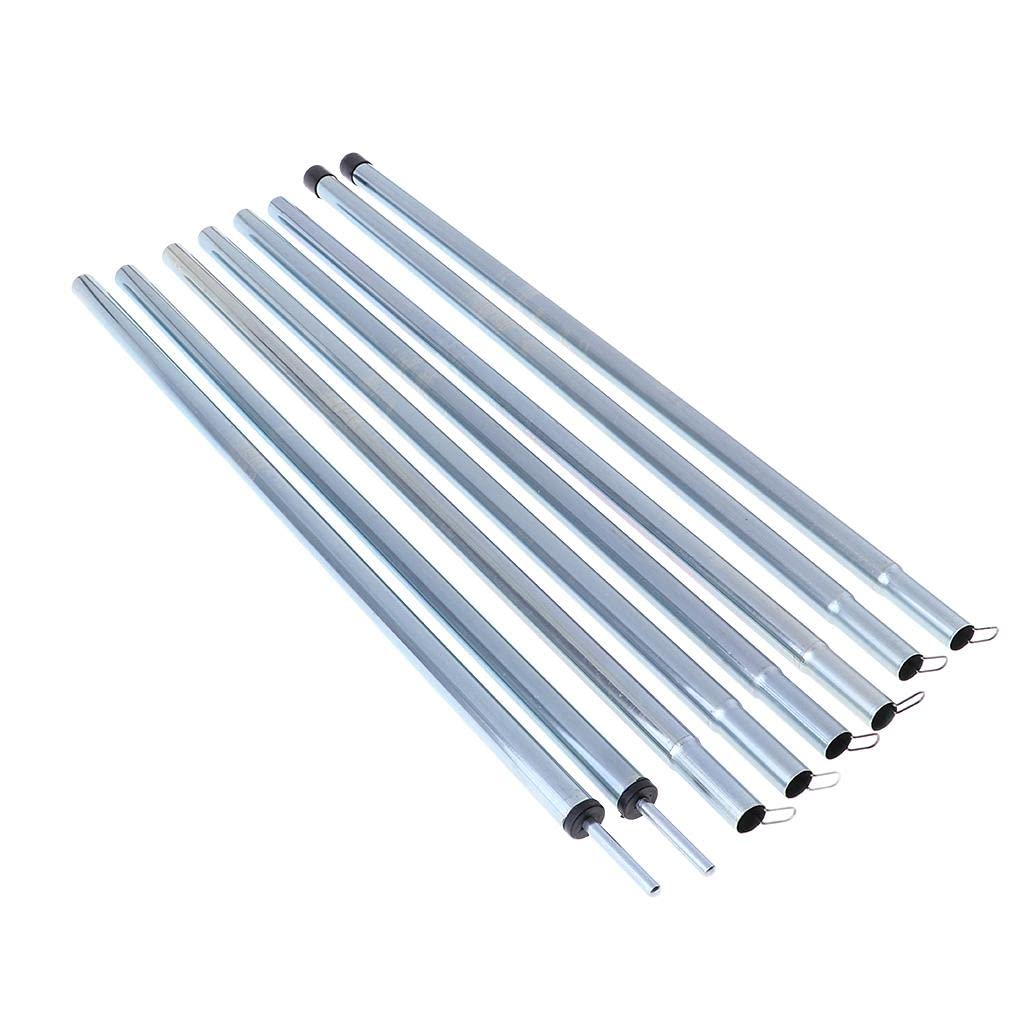 2Pcs 4-Section Heavy Duty Iron Support Poles for Tarp Shelter, Canopy Tent & Awning - Perfect for Camping, Backyard, Patio & Porch Use