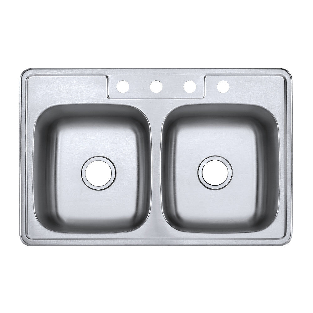 Premium Stainless Steel Drop-In Kitchen Sink - Gourmetier Studio 16/18 Gauge Undermount Sink for Modern Homes | Perfect for Food Prep, Dishwashing & Small Kitchen Spaces