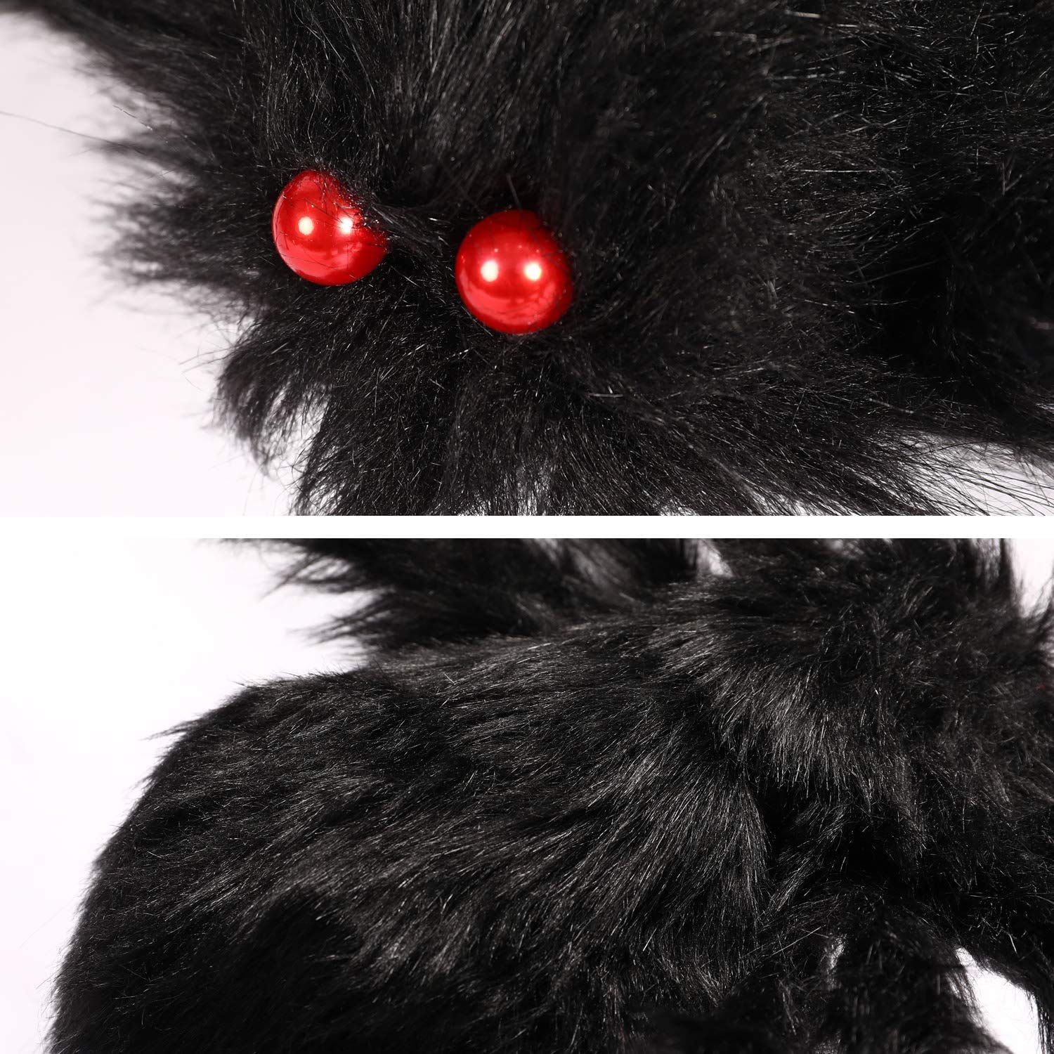 6.6 Ft Giant Halloween Spider Decorations - Scary Hairy Large Spider Props for Outdoor Yard, Party & Home Decor - Perfect for Halloween, Haunted Houses & Themed Parties (Black)