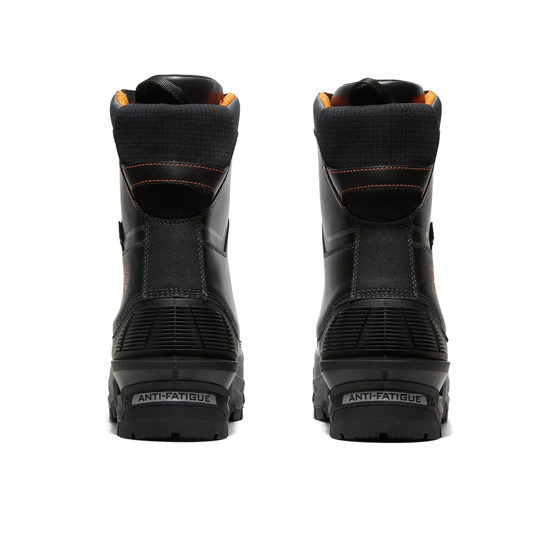 Pac Max 10 Inch Waterproof Composite Toe Work Boots for Men - CSA Approved Safety Shoes, Black/Orange - Ideal for Construction, Industrial Work & Outdoor Activities