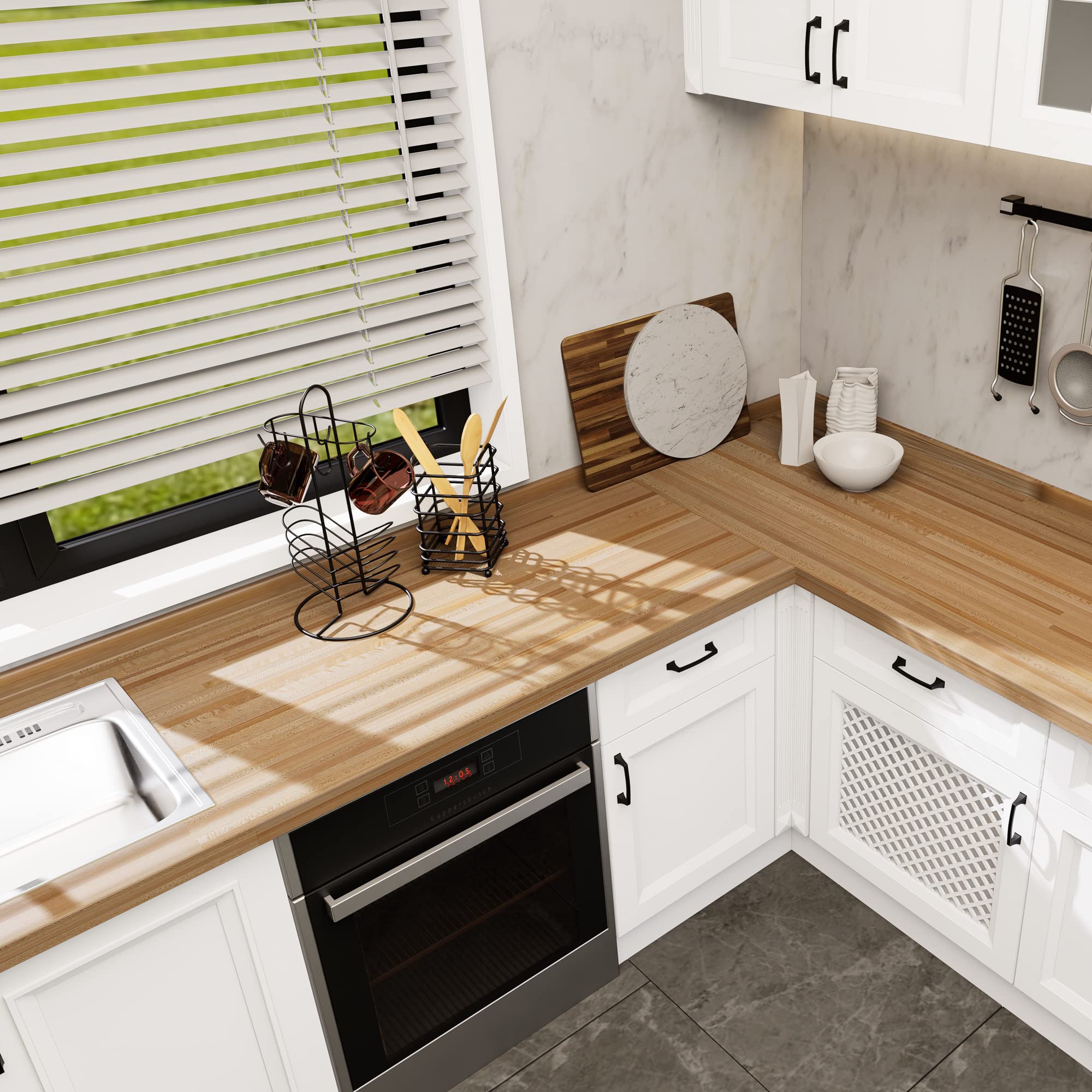 CONSDAN Solid Hardwood Butcher Block Countertop - 1.5