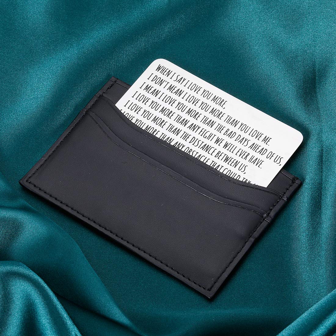 Valentine's Day Gifts for Him & Her - Leather Wallet Insert Card for Boyfriend, Husband, Wife & Couple - Romantic Anniversary, Birthday & Christmas Present for Men & Women - Perfect for National Girlfriend Day & Love Notes (Use for Weddings, Anniversaries & Special Occasions)