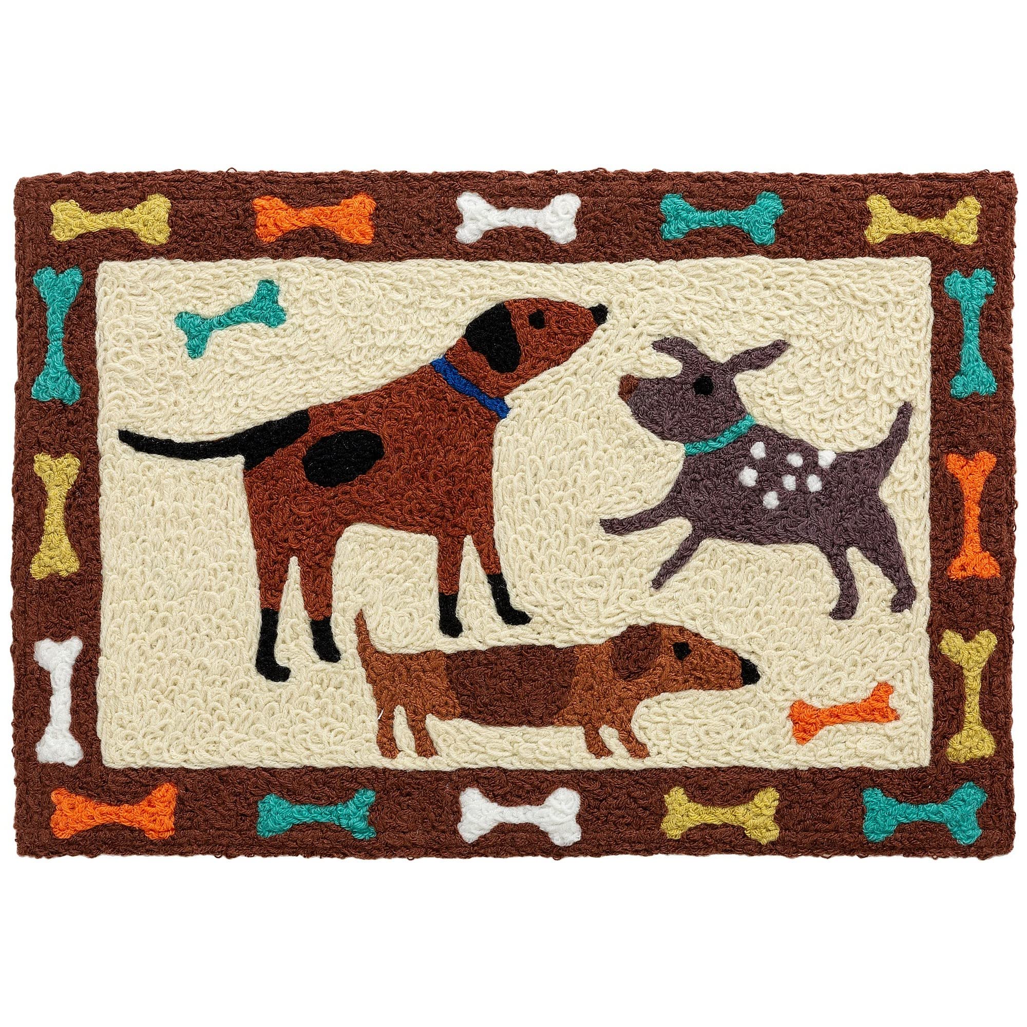 Dog Park Jellybean Accent Rug - Dogs Themed Non-Slip Doormat 20