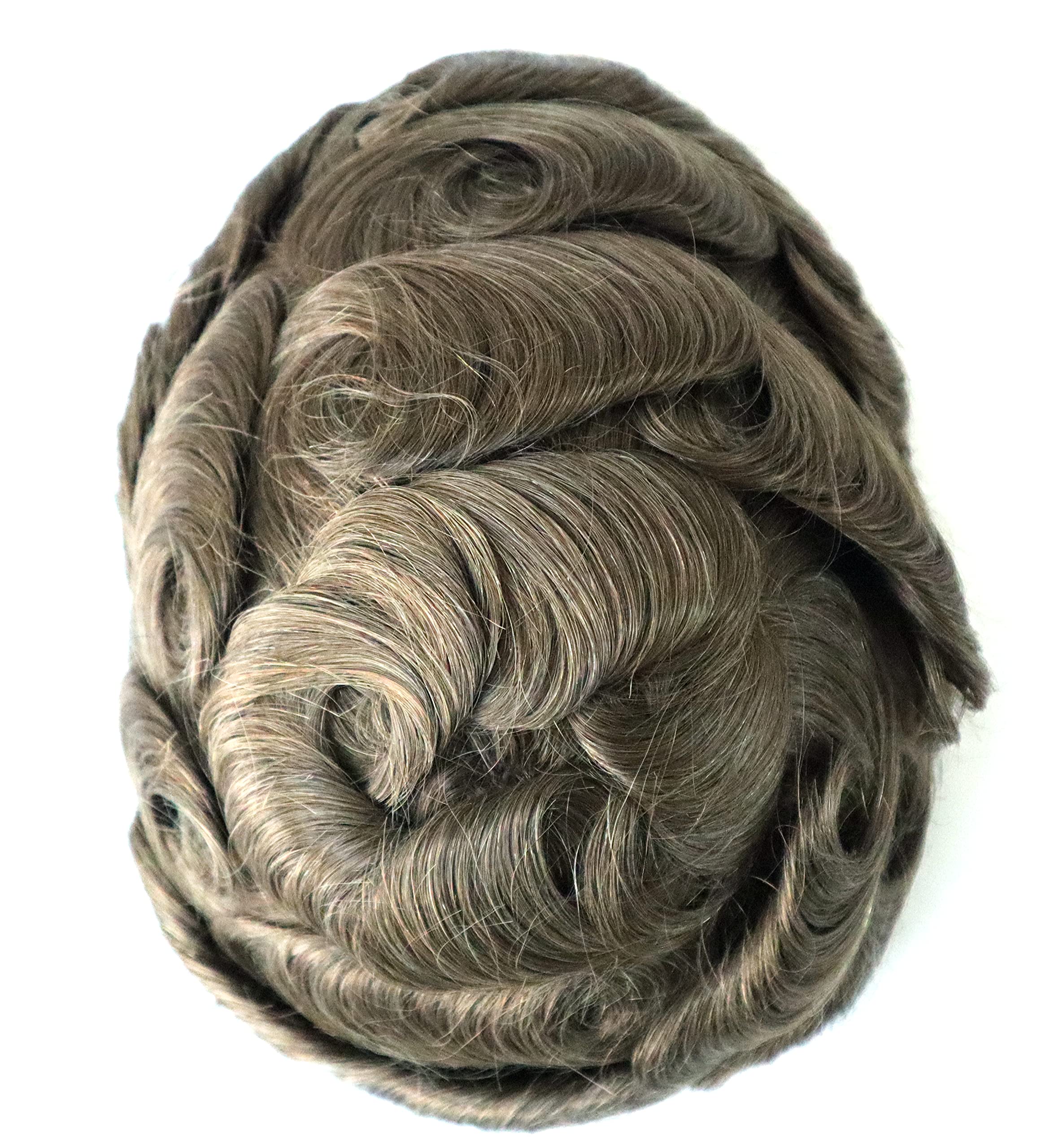 Premium Men's Toupee - 0.12mm Poly Skin V-Looped Human Hair Wig with Scalloped Front & Natural Hairline - Dark Blonde #17 - Perfect for Daily Wear, Special Occasions & Hair Loss Solutions