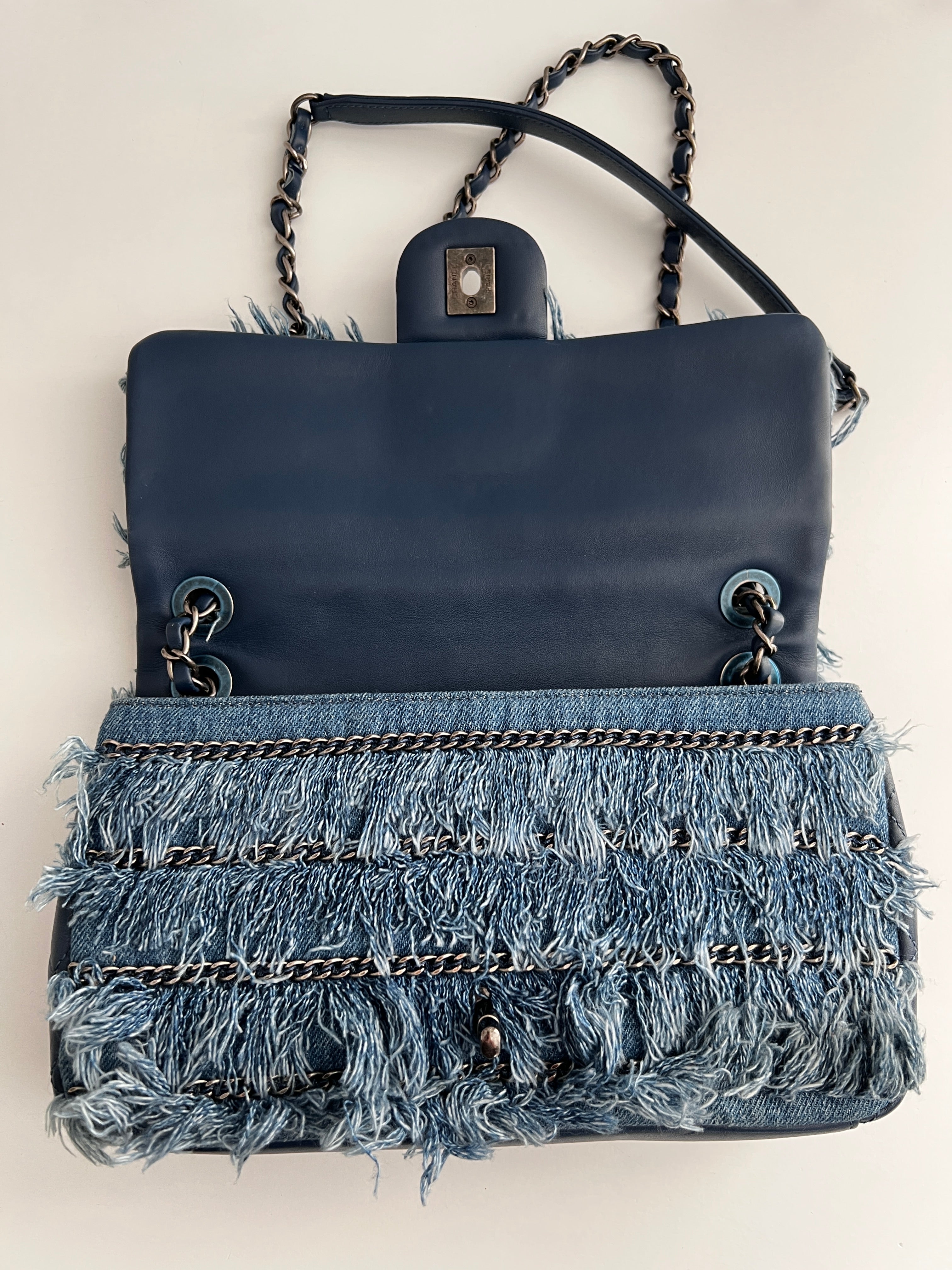 Chanel Paris Dubai Denim Flap Bag - Luxury Designer Crossbody Bag for Women | Perfect for Travel, Shopping & Evening Outings