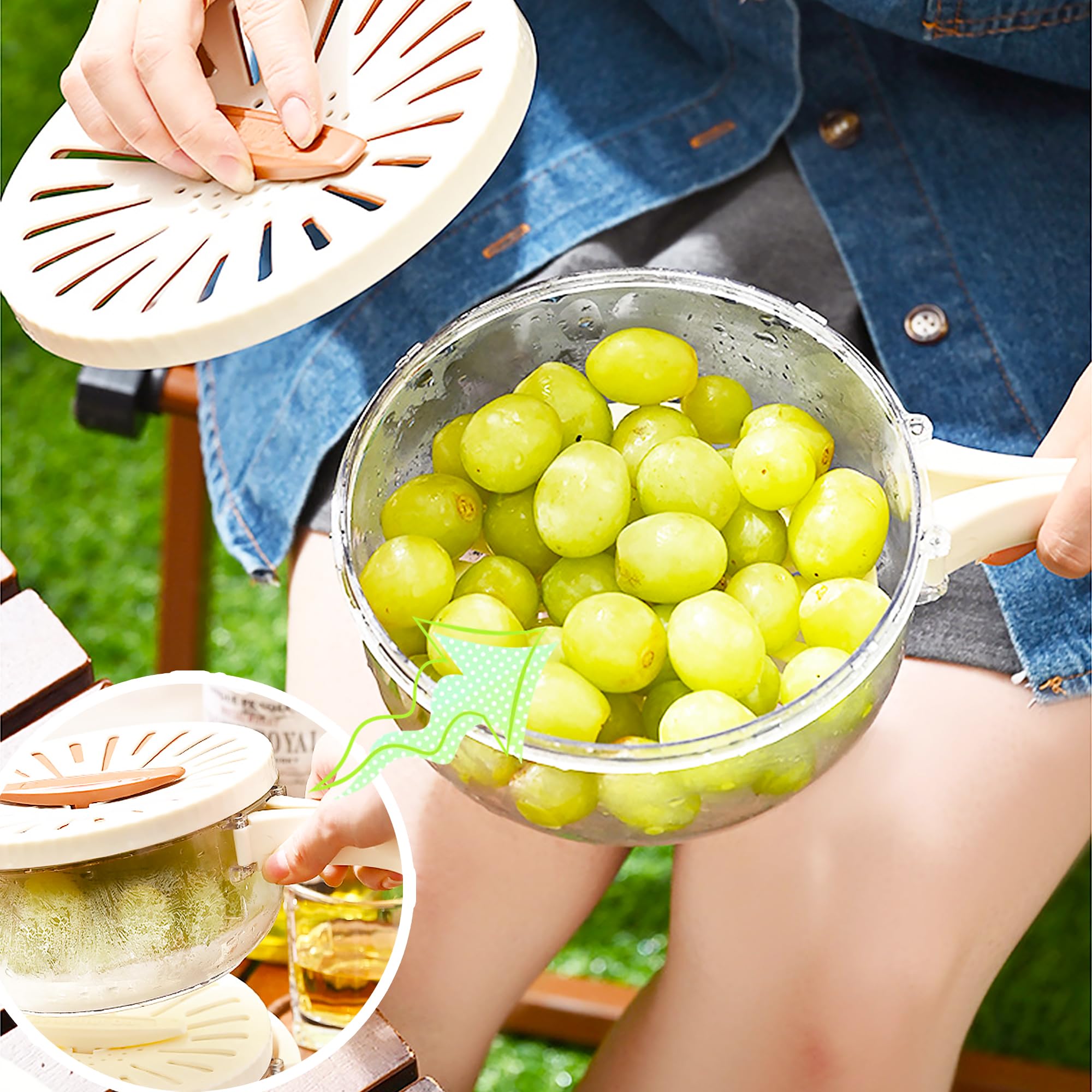 2-in-1 Fruit and Vegetable Washing Bowl with Strainer & Drainer - Kitchen Colander Basket with Handle for Efficient Produce Cleaning - Perfect for Washing Berries, Salad Greens, and Fresh Vegetables