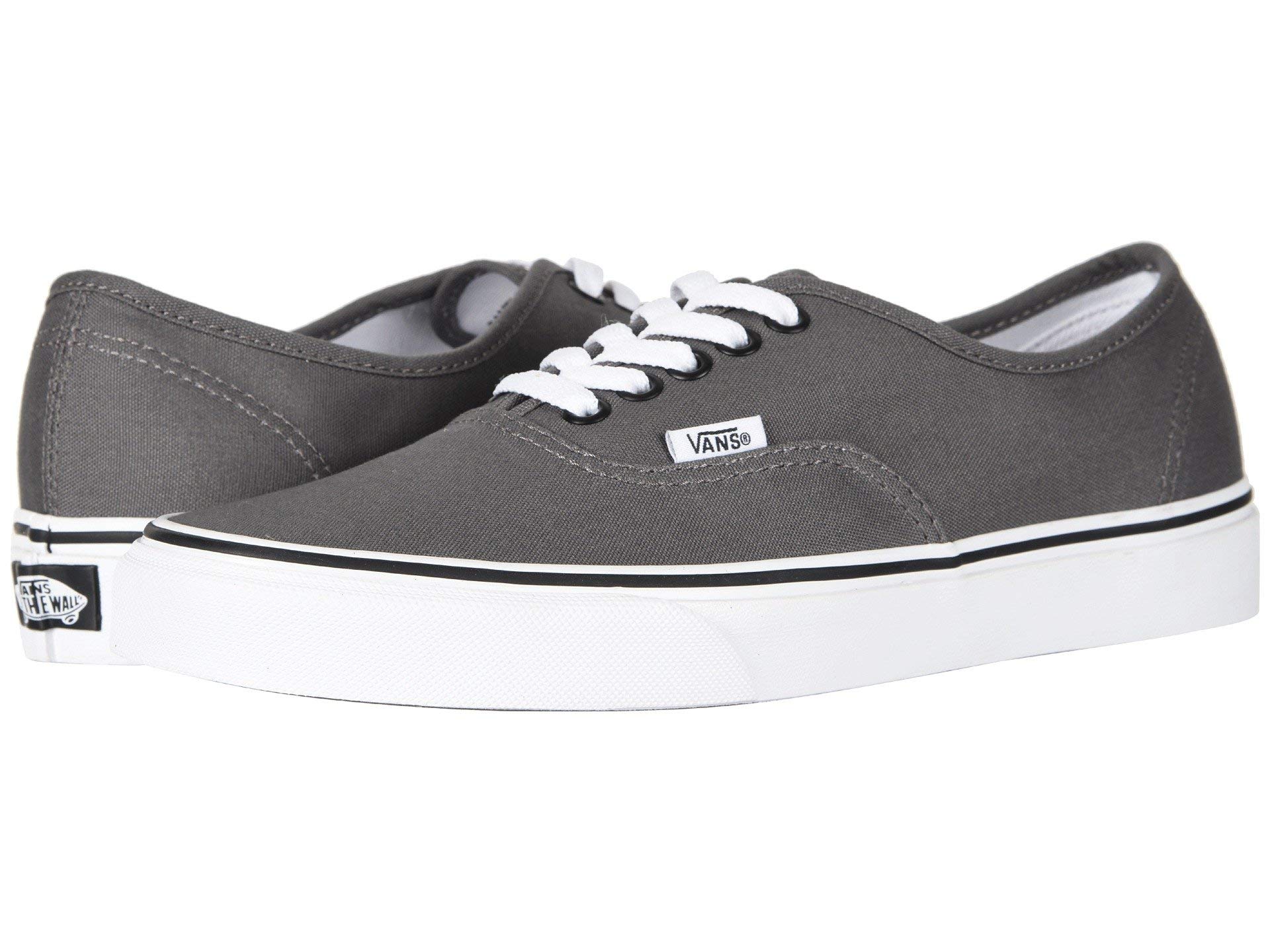 Vans Authentic Pewter/Black Women's Skateboarding Sneakers - Size 10.5 Women/9 Men - Casual Streetwear Shoes for Skateboarding, Walking & Everyday Fashion