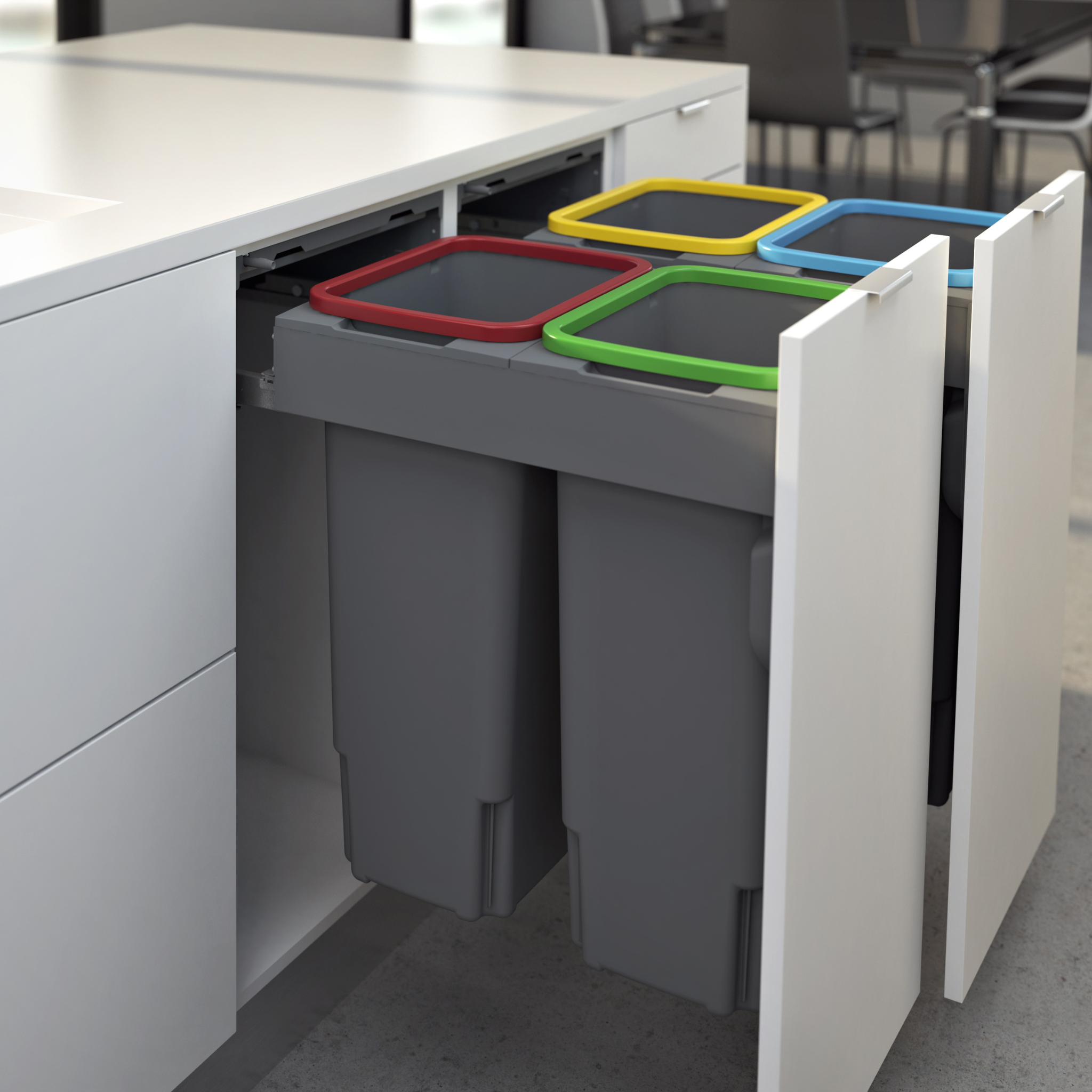 Hideaway Colored Liner Holders for Trash Cans - Discreet Waste Bin Accessories for Kitchen, Bathroom & Office Organization