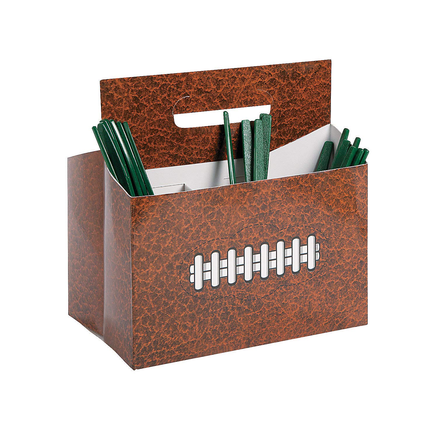 3-Pocket Football Utensil Caddy for Parties - Perfect for Game Day Snacks, Picnics & Outdoor Gatherings