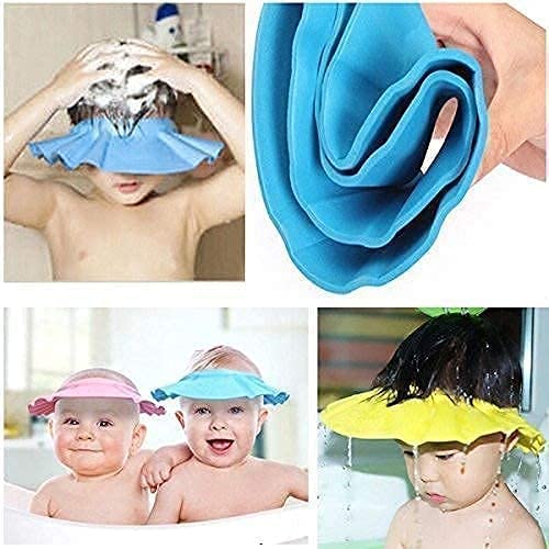 REYSUN Adjustable Soft Visor Hat - Waterproof Shampoo & Shower Bath Cap for Toddlers, Babies, Kids & Children - Multi Color - Perfect for Hair Washing, Swimming & Bath Time Protection