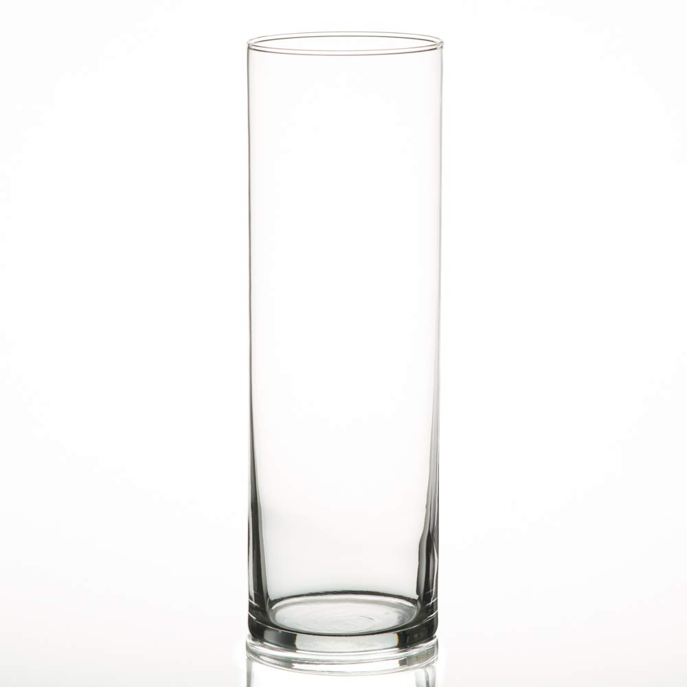 Eastland® 10.5 Inch Glass Cylinder Vases - Set of 12 Clear Tall Vases for Wedding Centerpieces, Floral Arrangements & Home Decor