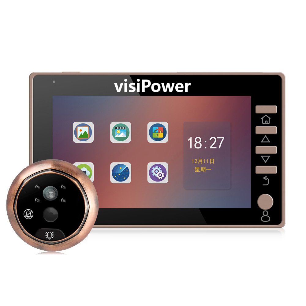 4.5 Inch Smart WiFi Video Doorbell with Alarm - Low Power, Home Security Intercom, Mobile Phone Remote Access for Front Door Monitoring (Ideal for Apartments, Houses & Offices)