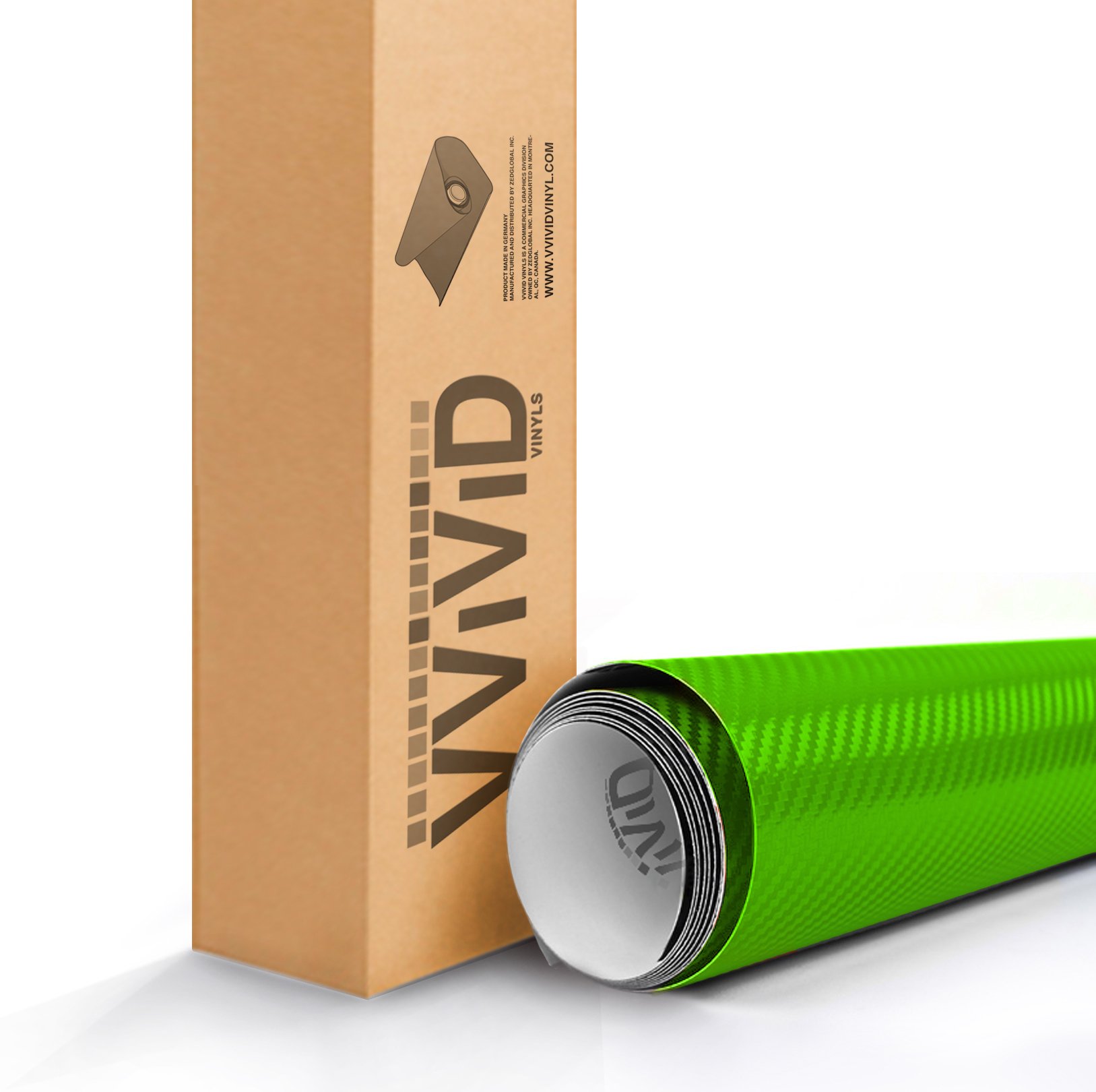 VViViD® XPO Lime Green Carbon Fiber Car Wrap Vinyl Roll with Air Release Technology - 50ft x 5ft Full Car Coverage - DIY Vehicle Customization for Cars, Trucks & Motorcycles - High Gloss Finish & Easy Installation