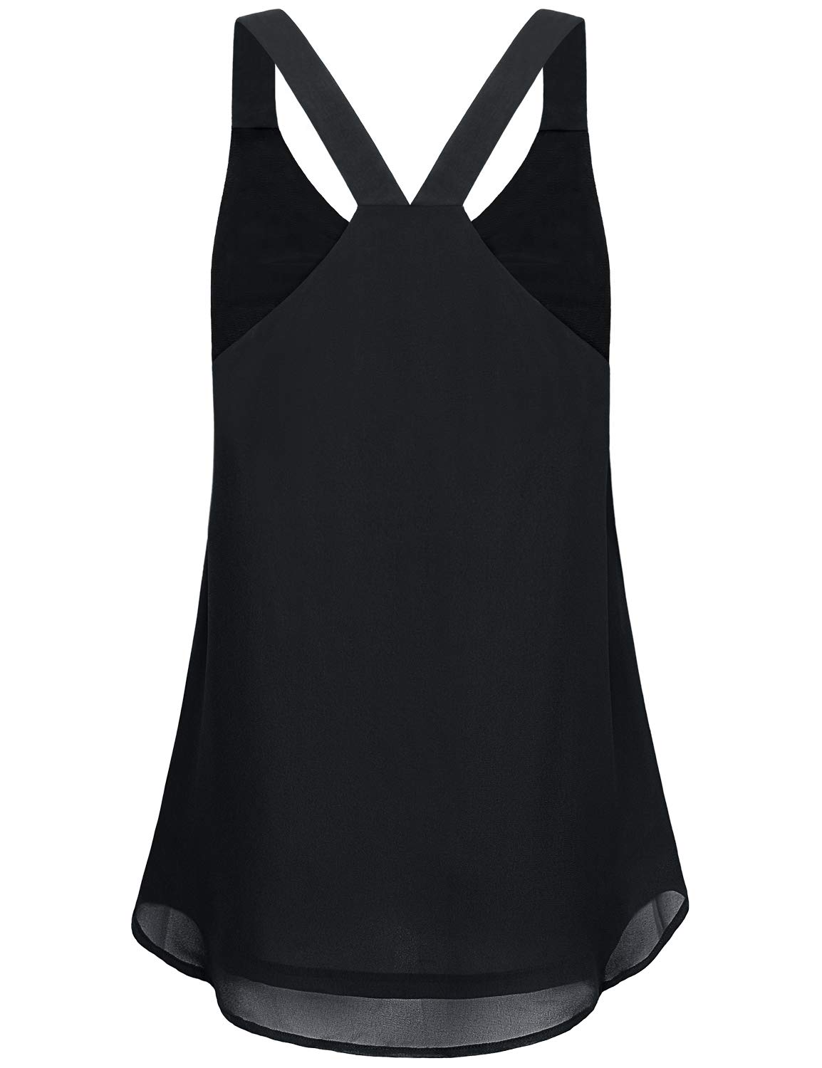 MOQIVGI Women's Flowy V-Neck Chiffon Tank Top - Double Layer Summer Casual Dressy Tops for Work, Party & Vacation