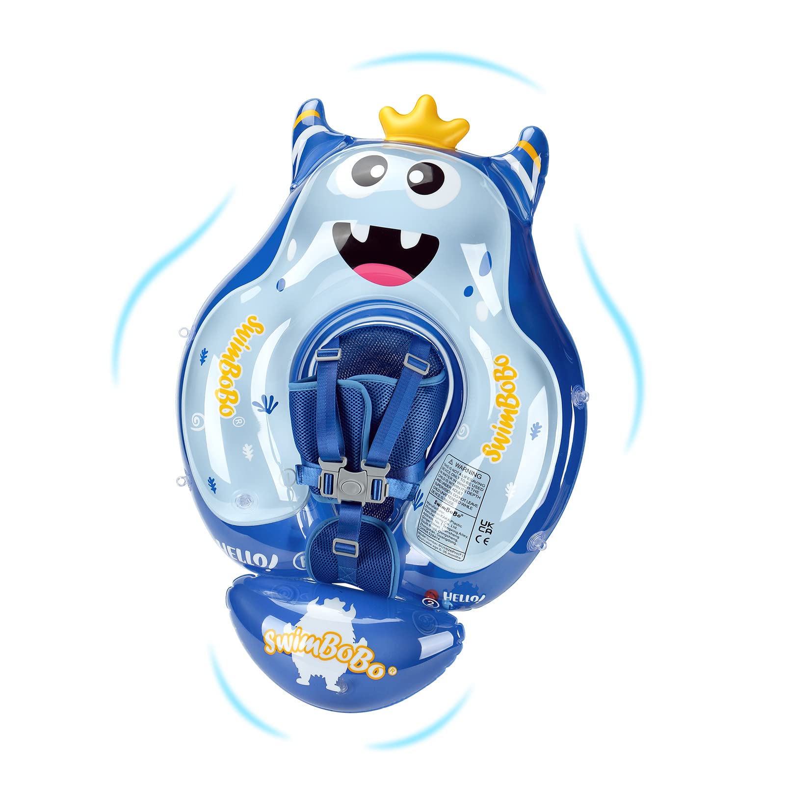 Swimbobo Baby Pool Float - Inflatable Transparent Monster Design with Safety Seat for Infants 6-36 Months | Perfect for Summer Swimming, Beach Trips & Backyard Pool Fun