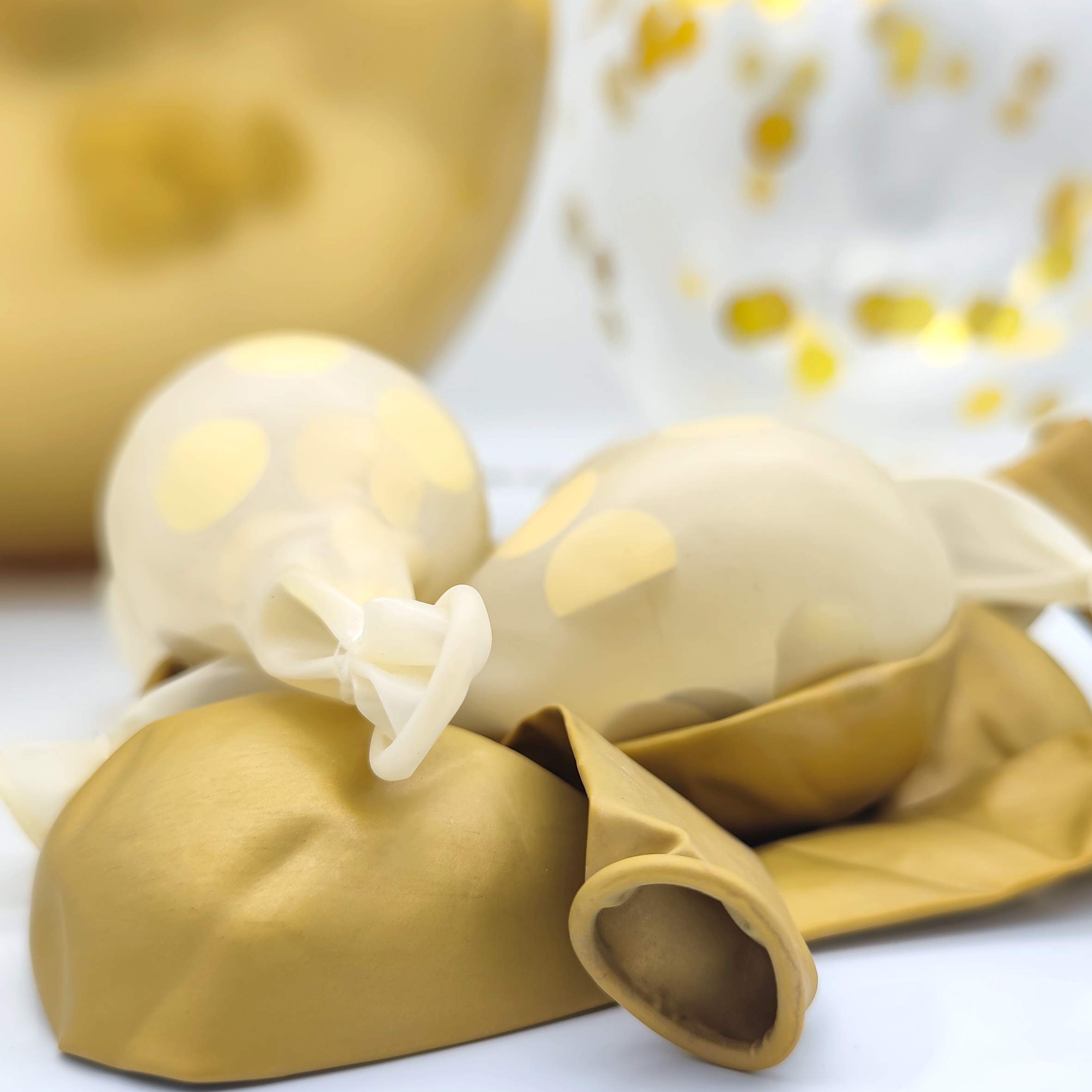12 Pack Metallic Gold Confetti Balloons - Shiny Latex Balloons with Ribbon for Birthday, Wedding, Party Decorations | Perfect for Baby Showers, Graduations & New Year Celebrations